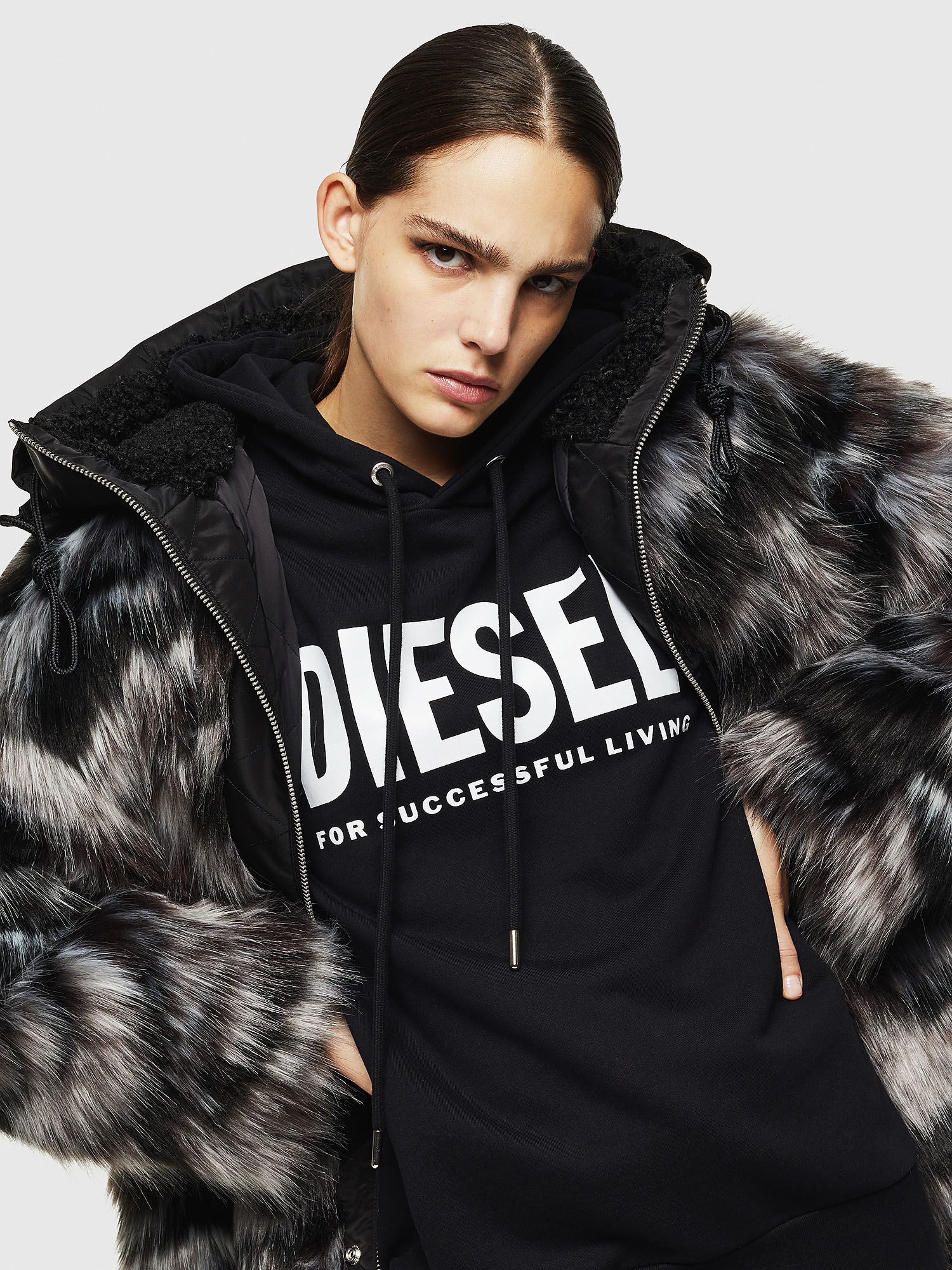 Diesel fur jacket hotsell