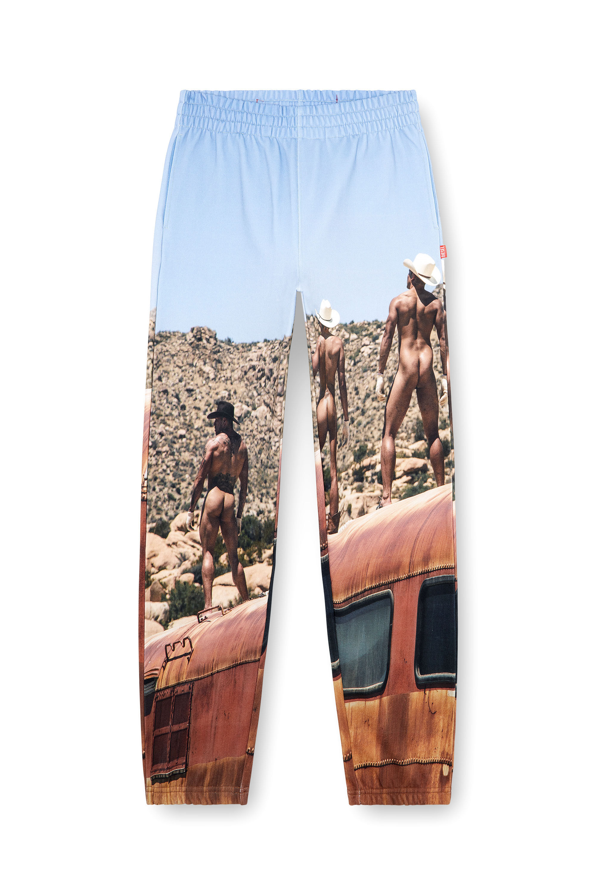Diesel - PR-P-MARKY-HVB, Unisex's Track pants with all-over print in Light Blue - 2