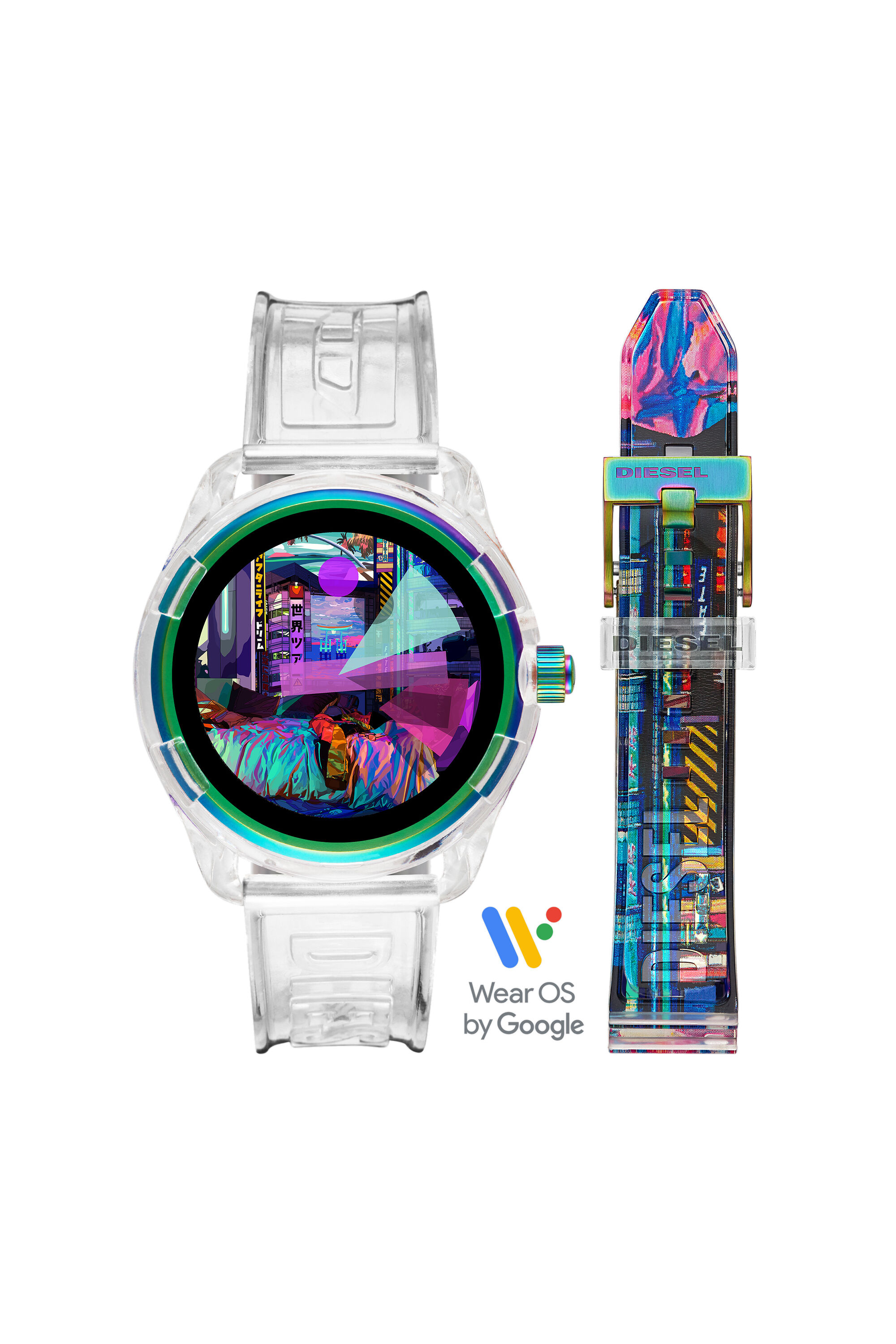 Diesel - DT2023, Male's On x MDJ limited-edition fadelite smartwatch and strap set in White - 4