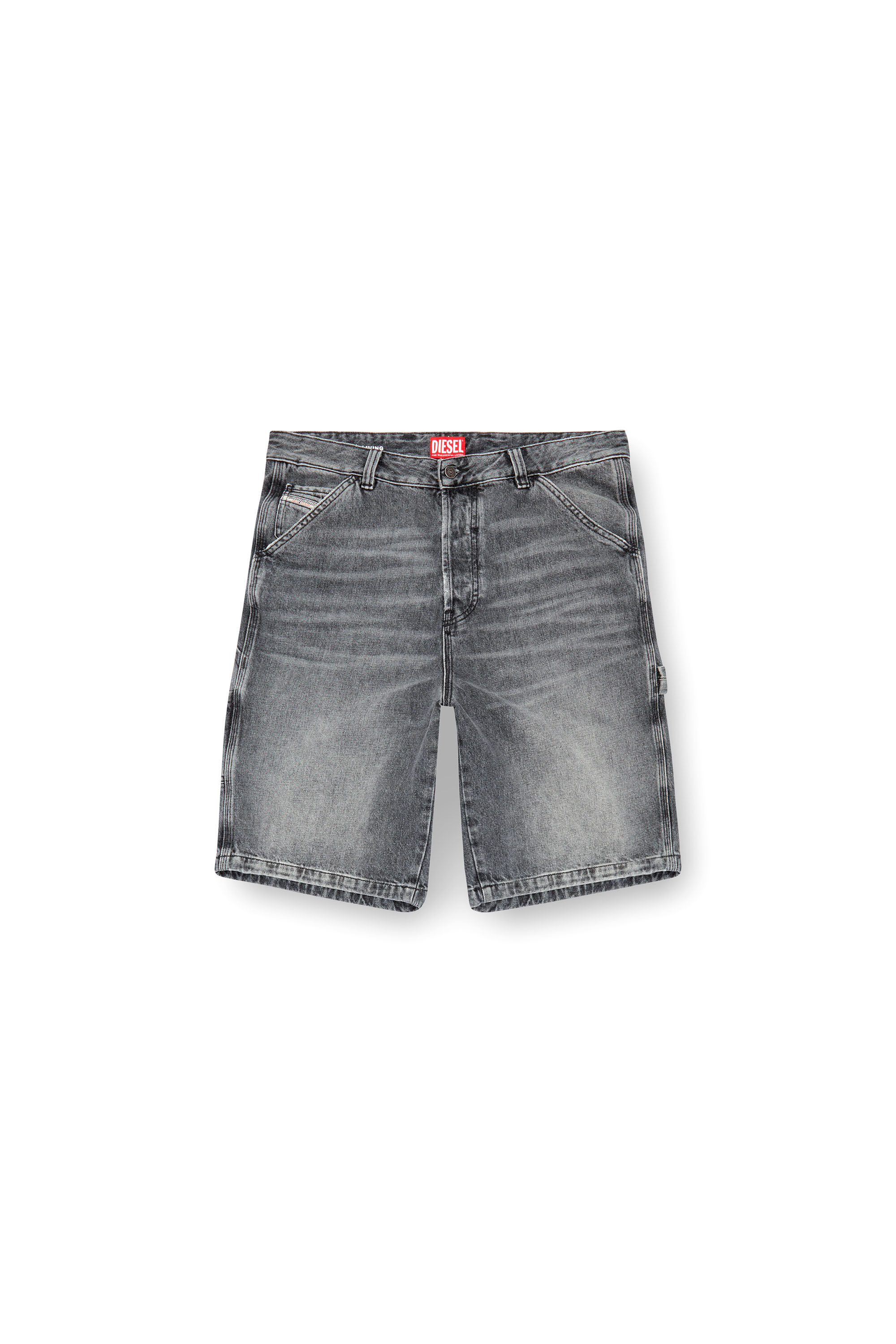 Diesel - D-LIVERY-SHORT, Short utility en denim de chanvre Homme in Noir - 2