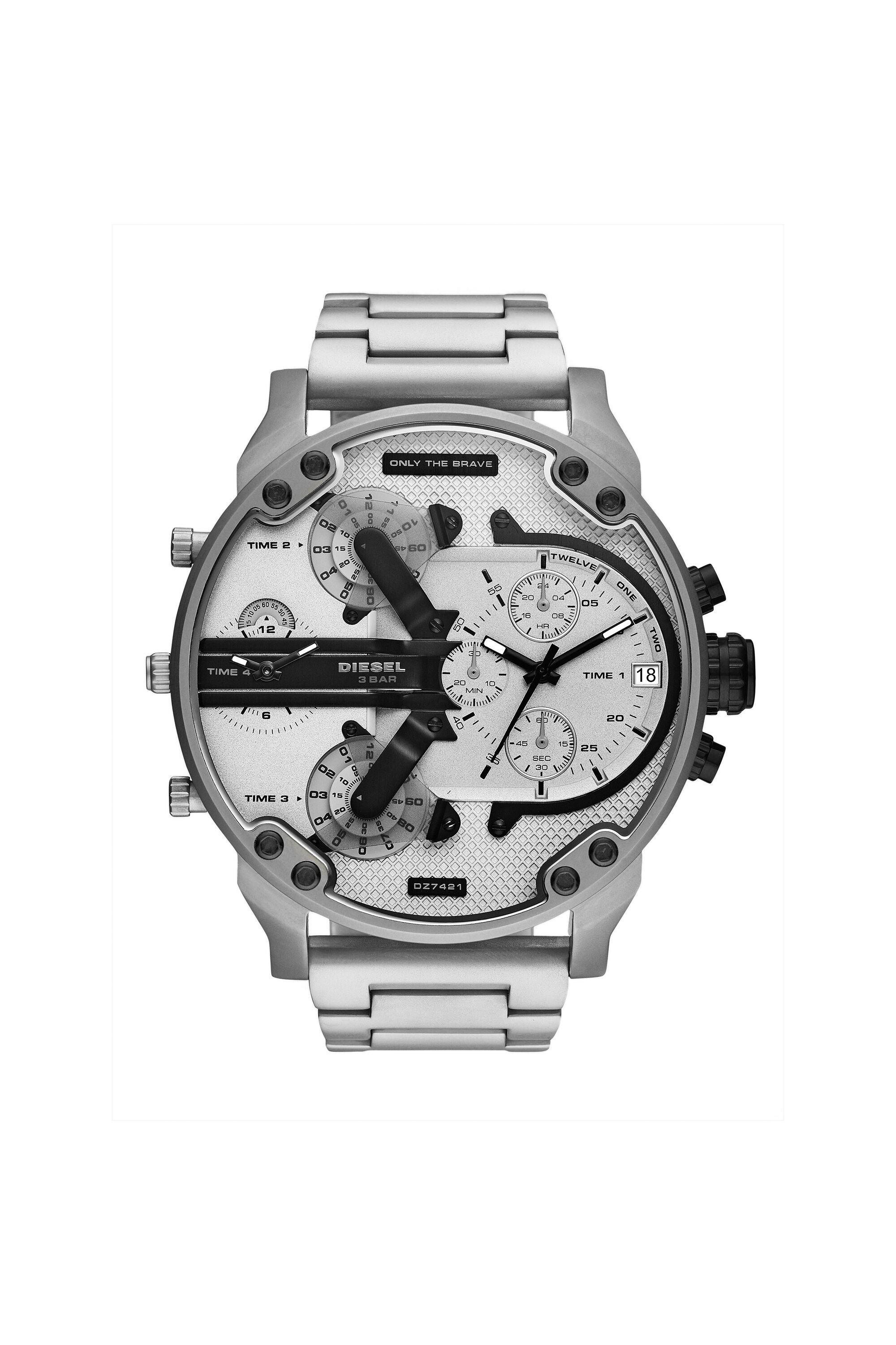 DZ7452: Men's black steel chronograph watch | Diesel Mr