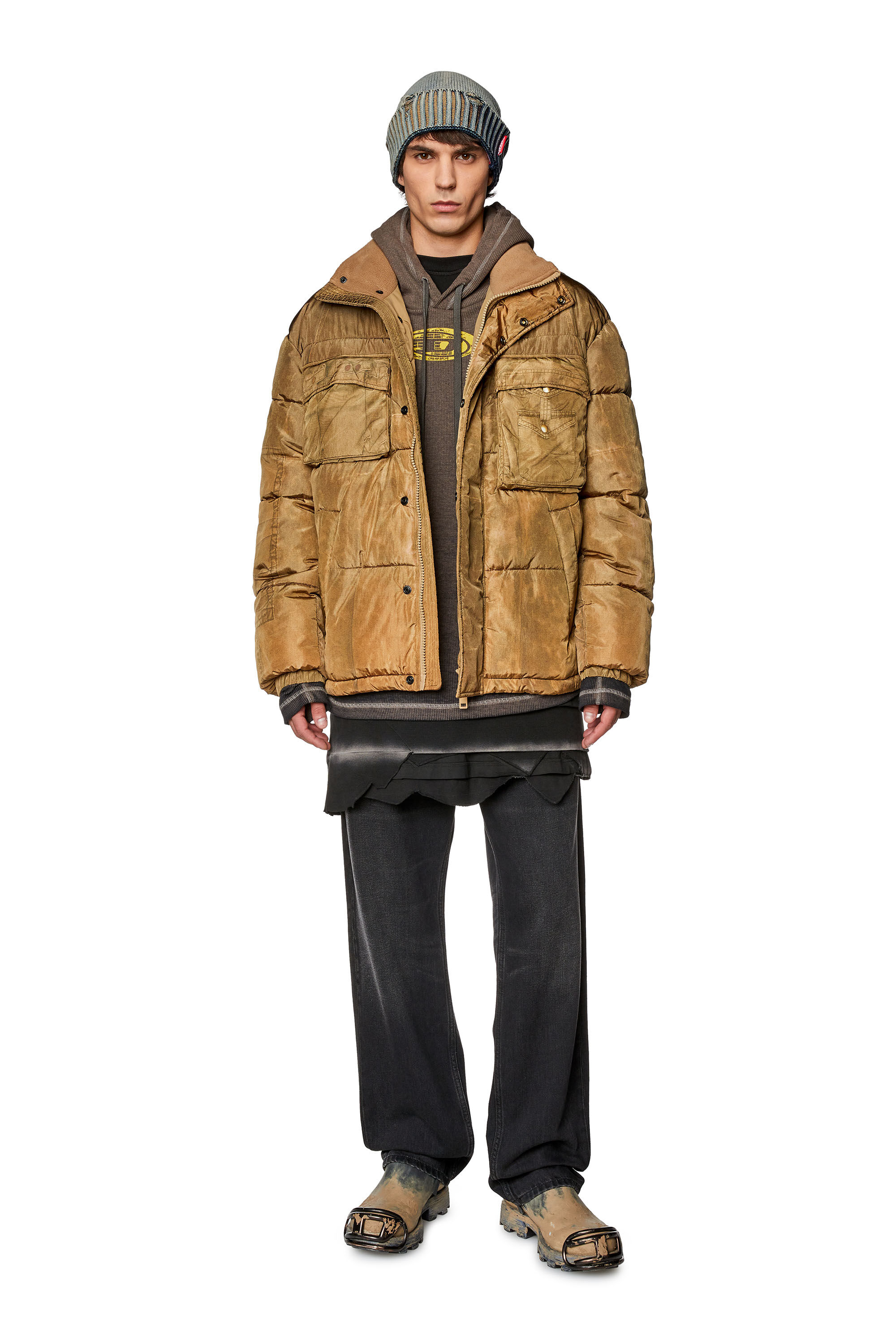 Diesel hooded down deals bubble jacket