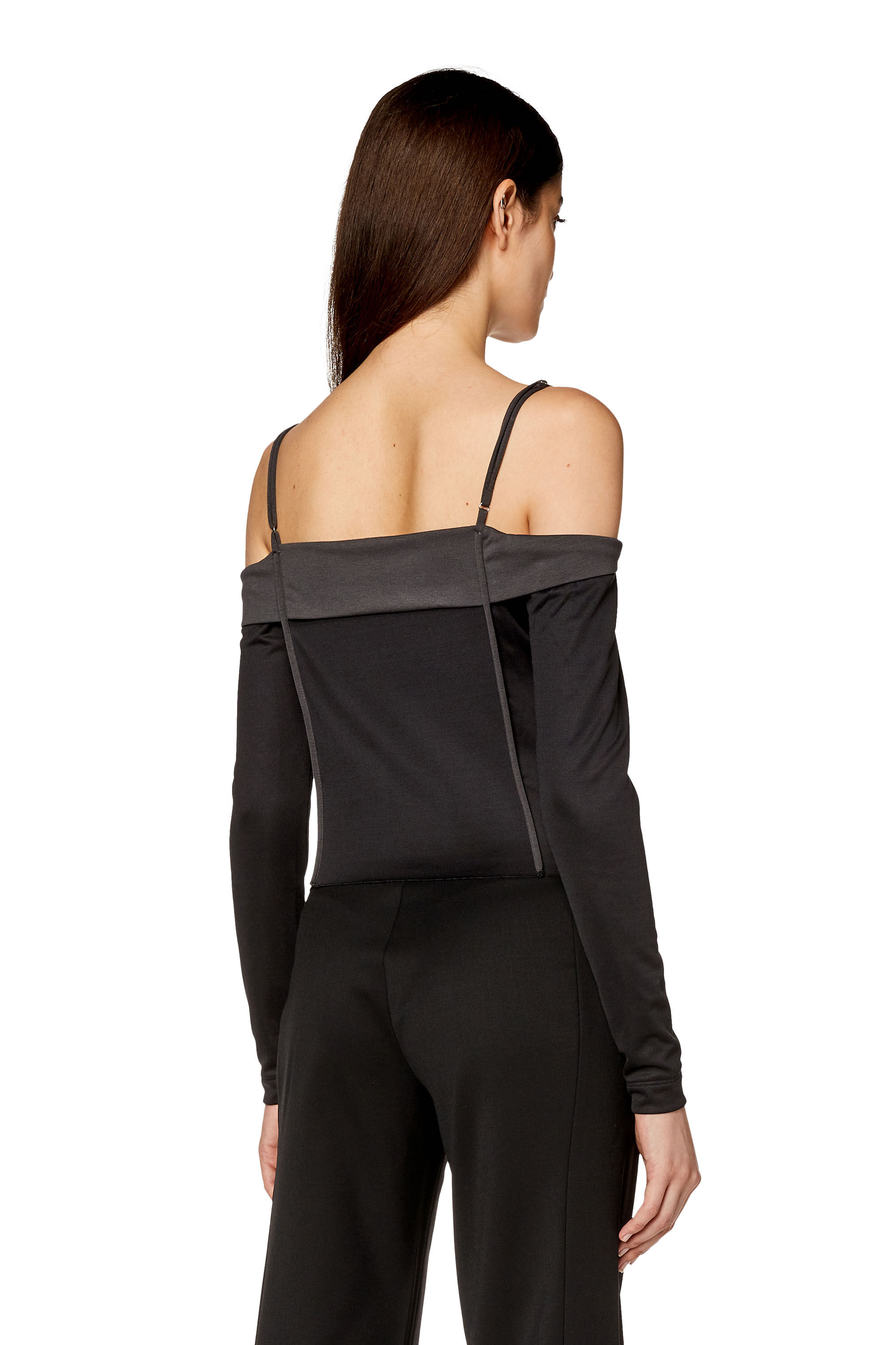 Diesel - T-DRAPER, Female's Bandeau top in stretch modal in Black - 4