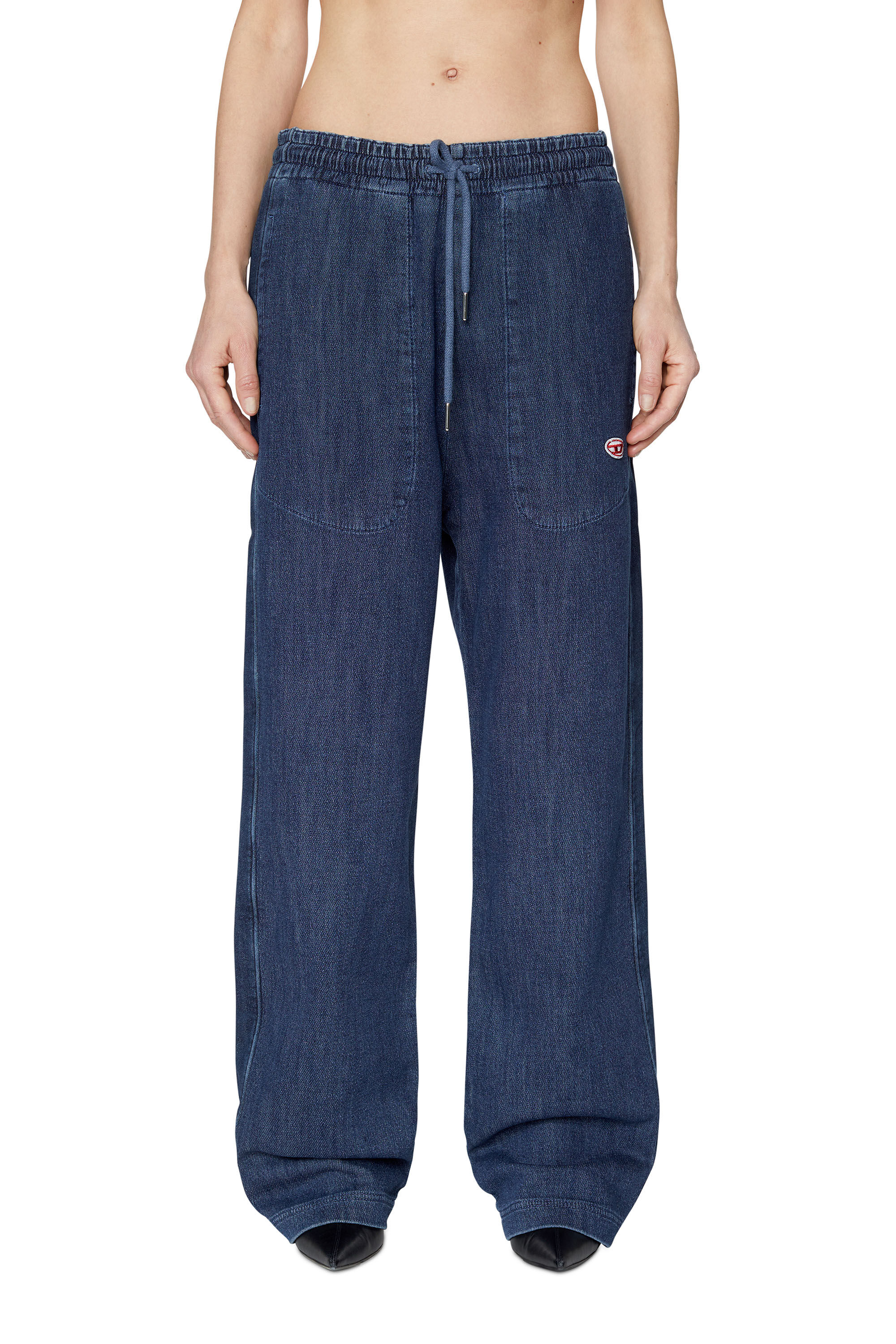 Diesel - D-Martians Track Denim 09C30 Straight, Bleu Foncé - Image 3