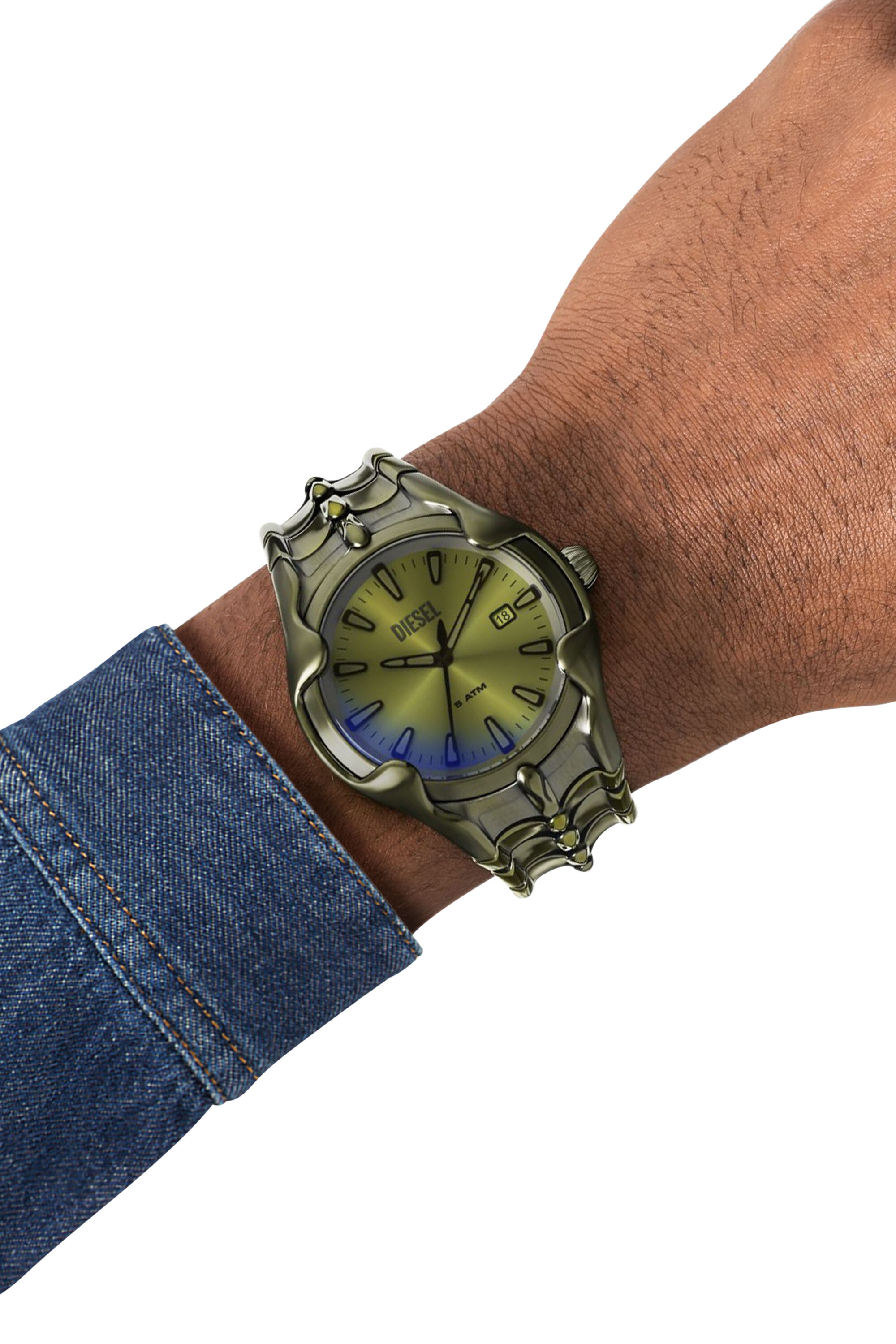 Diesel - DZ2221 WATCH, Male's Vert Three-Hand Date Green Stainless Steel Watch in Green - 4
