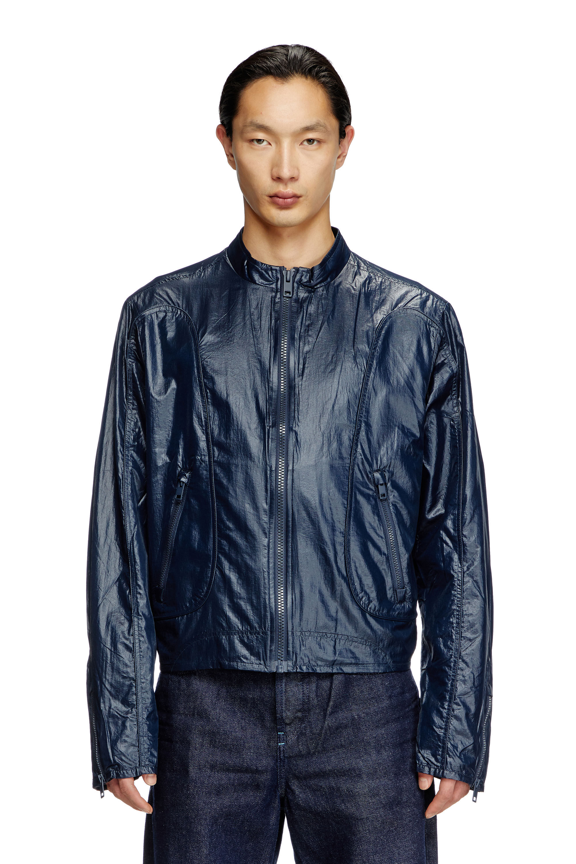 「数量限定 在庫処分セール」 shiny in jacket Biker Men's ripstop Diesel | Blue | ジャケット・アウター