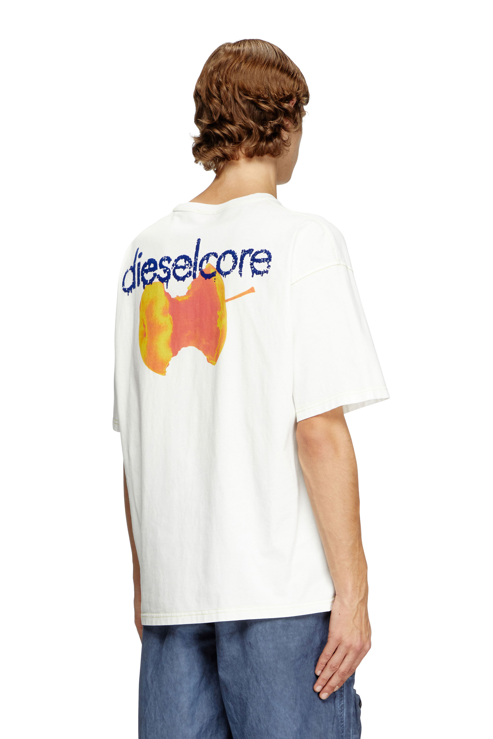 Diesel - T-BOXT-R18, Male's T-shirt with apple core print in White - 4