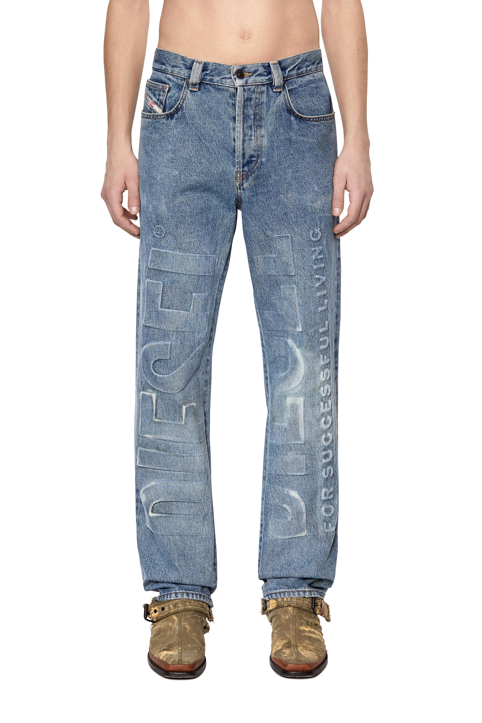 Diesel - Straight Jeans 2010 D-Macs 007B9, Bleu Clair - Image 3