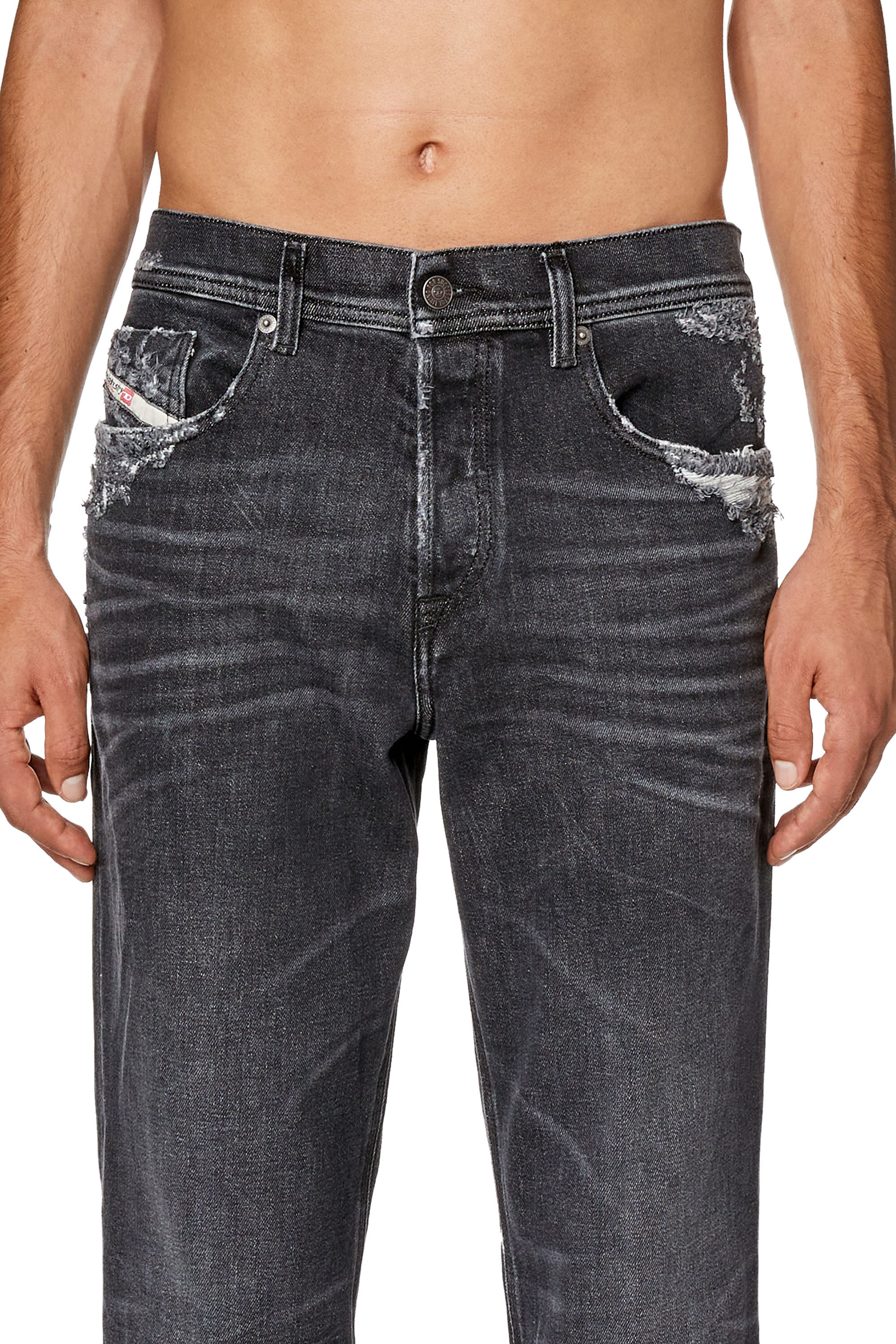 Men s Tapered Jeans Black Dark grey Diesel 2023 D Finitive
