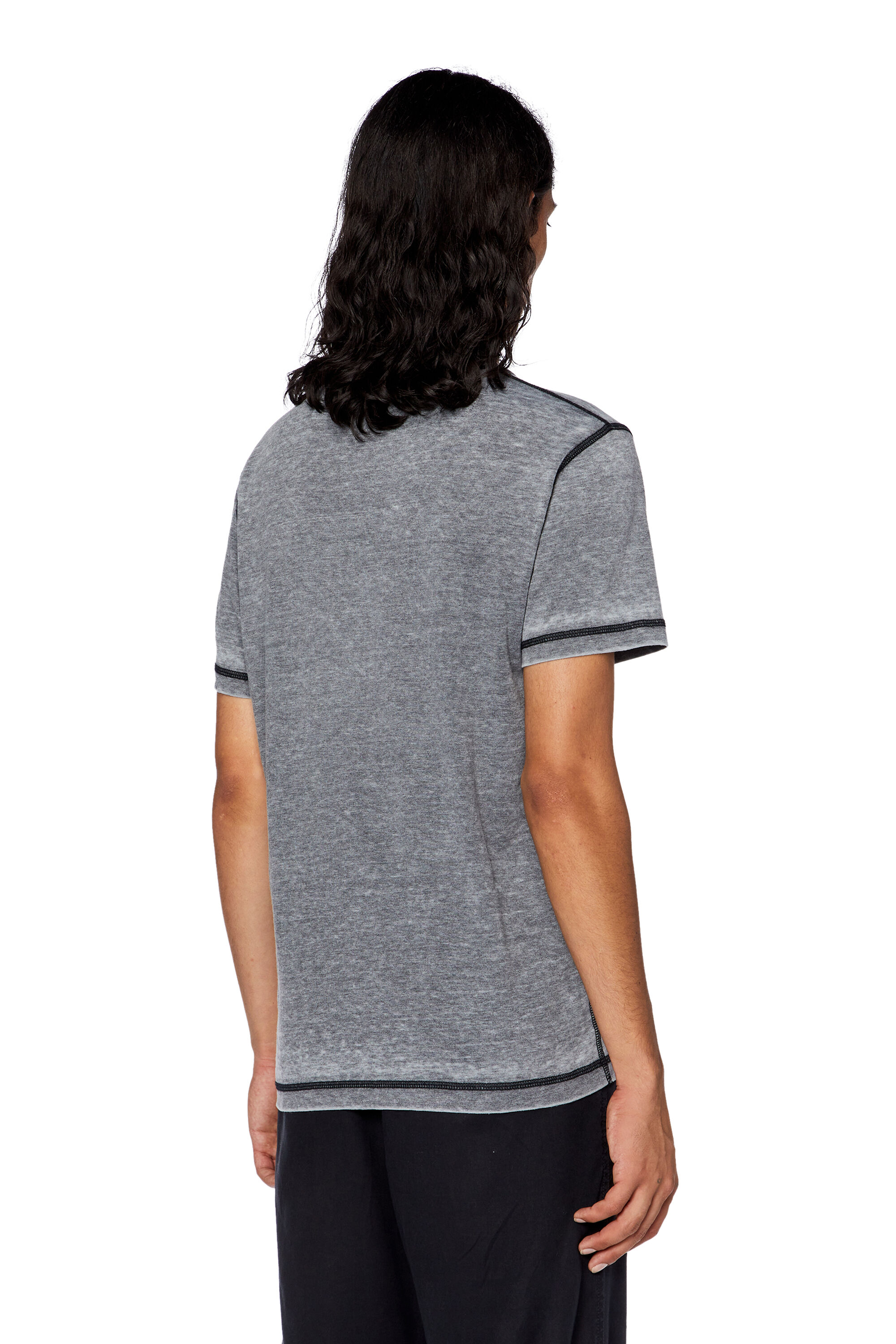 Diesel - T-DIEGOR-L1, T-shirt avec logo burn-out Homme in Gris - 4