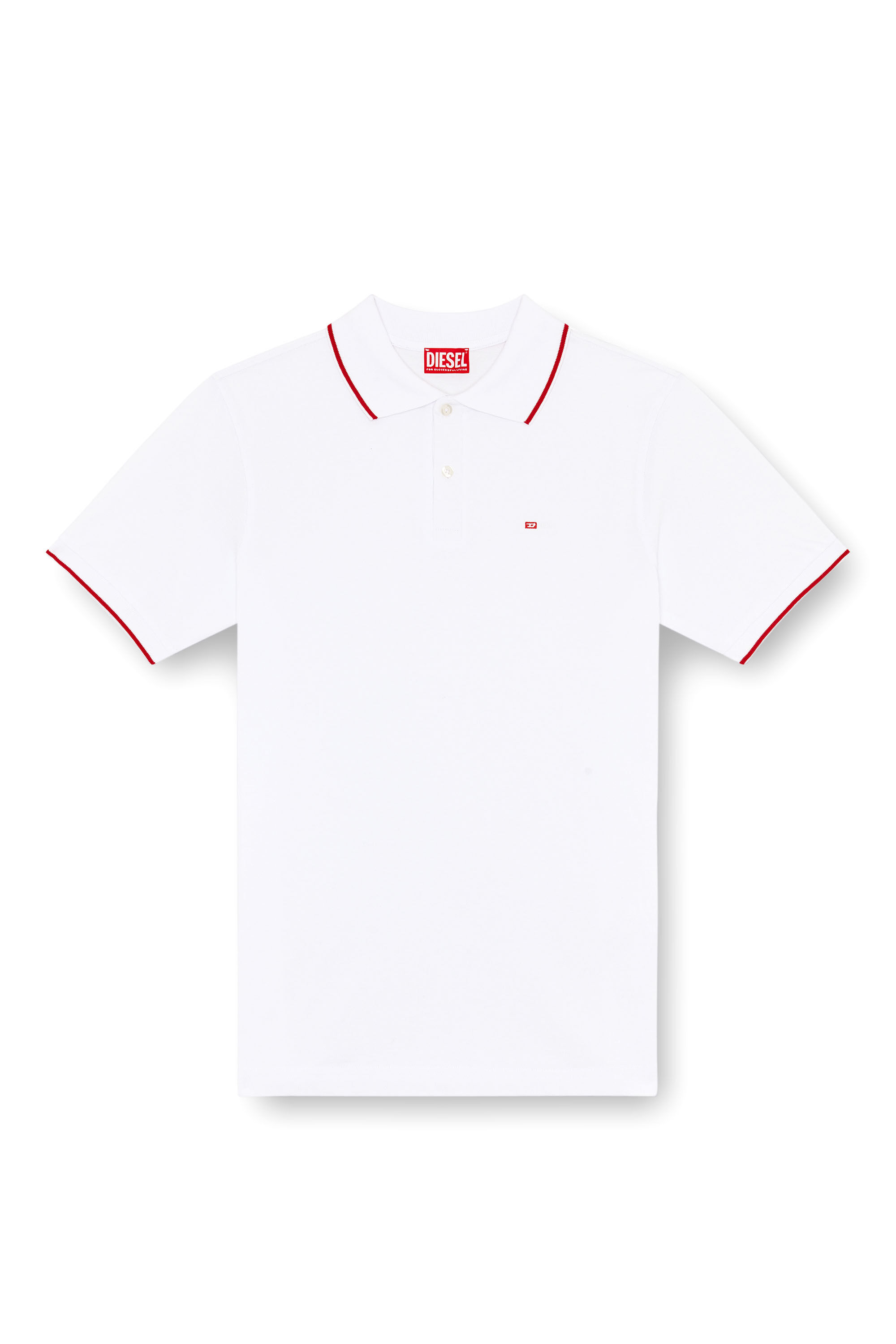 Diesel - T-FERRY-MICRODIV, Male's Polo shirt with micro Diesel embroidery in White - 2