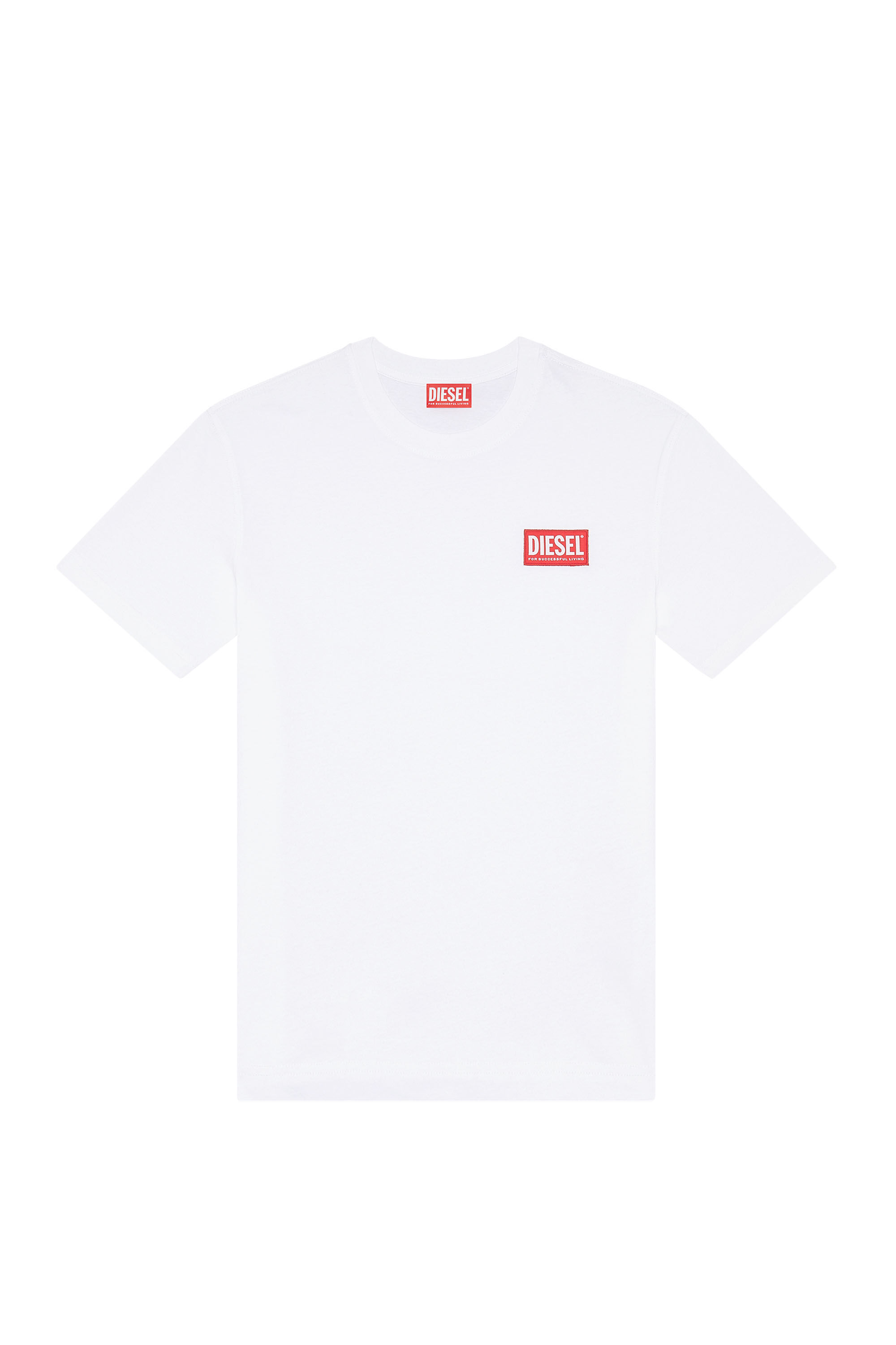Diesel - T-DANNY-NLABEL, Female's T-shirt with diesel logo patch in White - 2