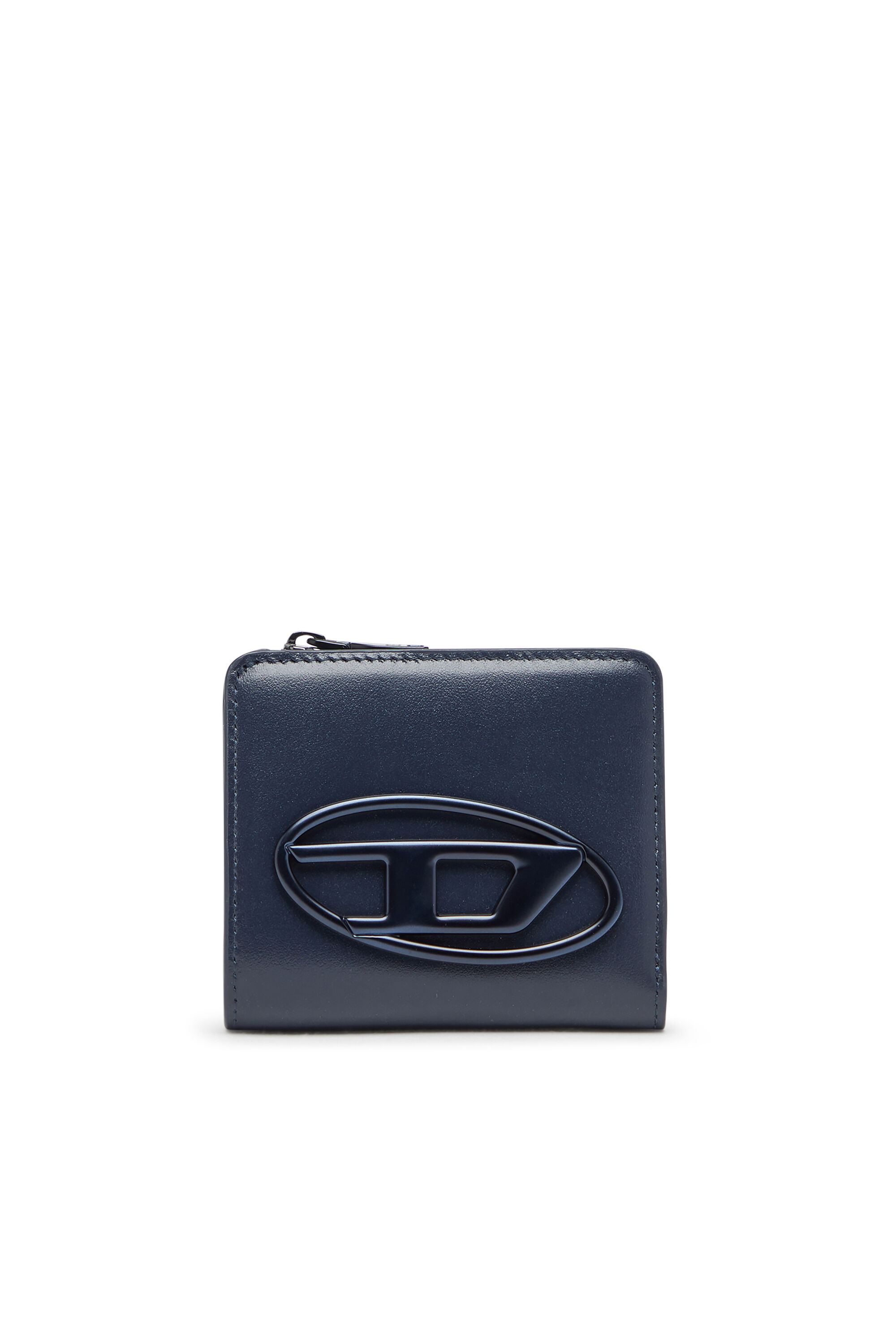 Diesel - HOLI -D BI FOLD ZIP L, Male's Zipped leather card holder in Blue - 1