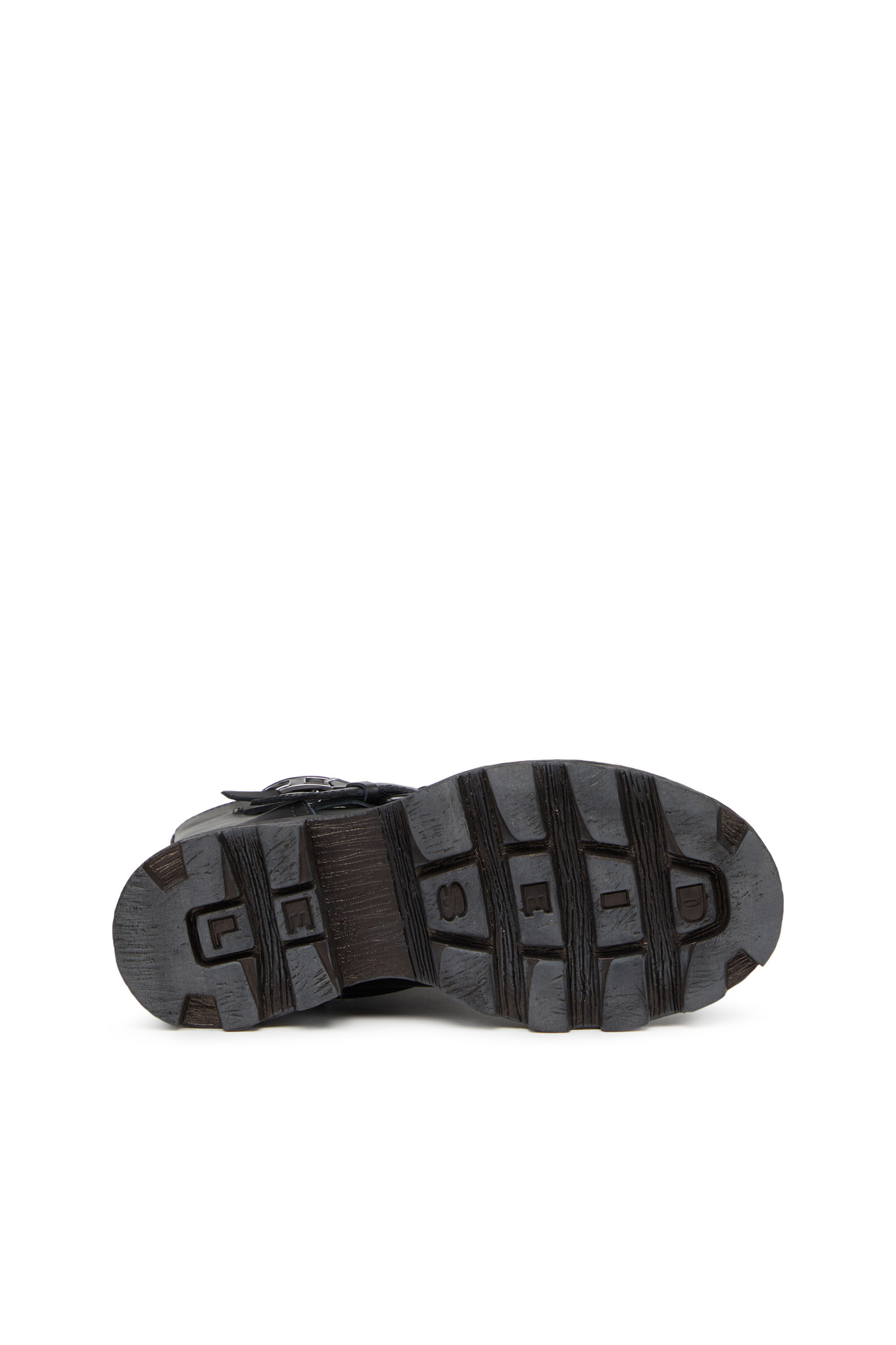 Diesel - D-HAMMER HB W, D-Hammer HB W - Bottes en cuir avec bords en denim Femme in Noir - 5