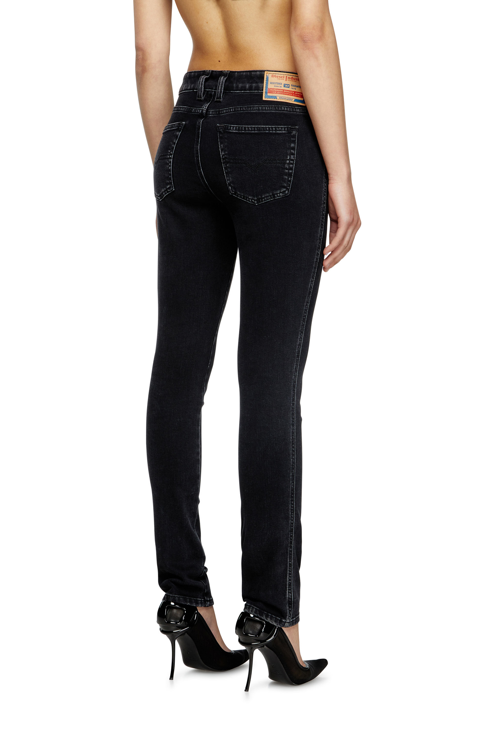 Diesel - Slim Jeans 1992 D-Jiann 09M69 Femme, Noir/Gris foncé - Image 5