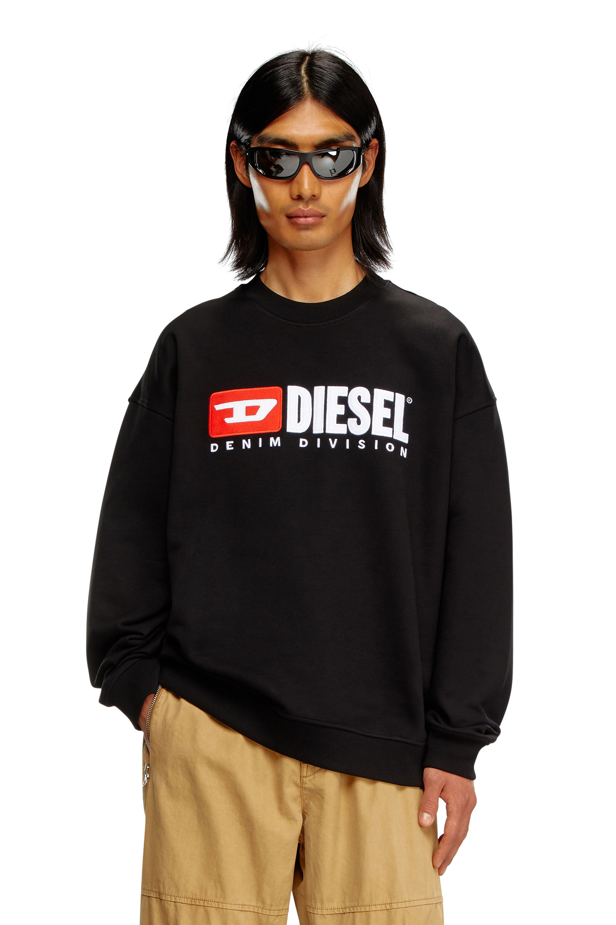 Men's Sweatshirt with Denim Division logo | Black | Diesel