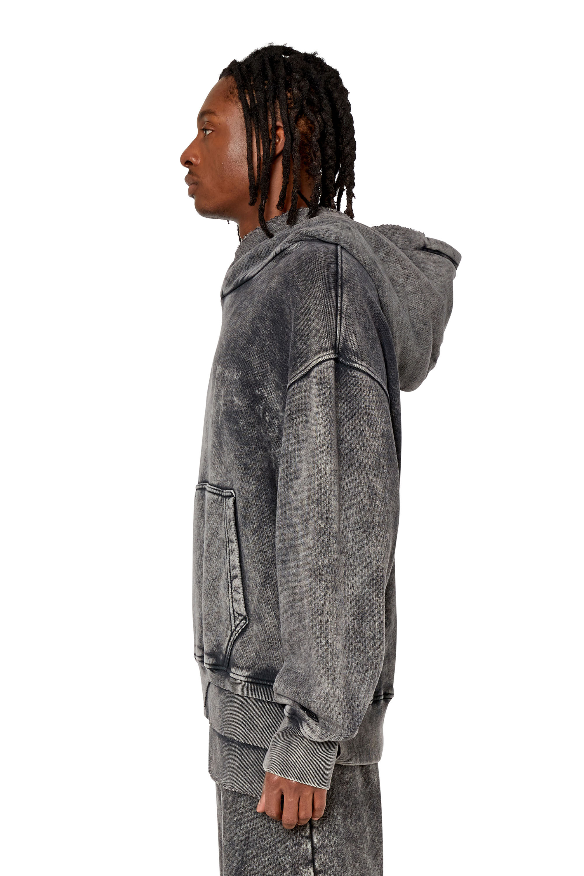 S TOPPER Man Hoodie with layered details Diesel