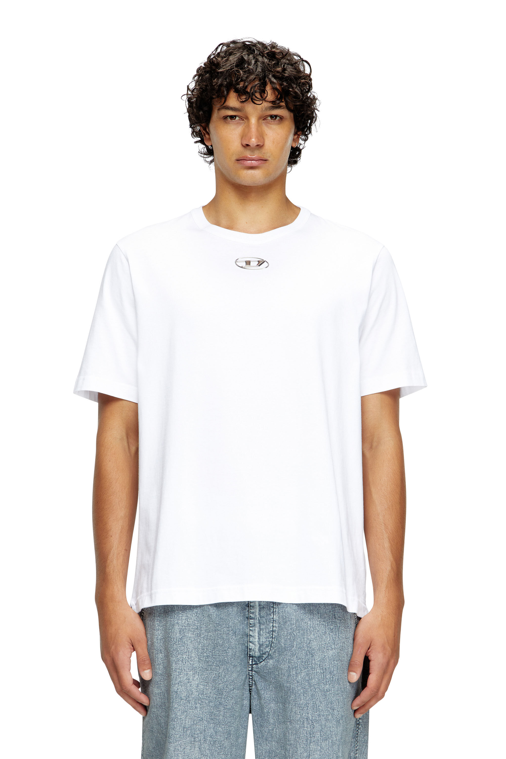 Diesel - T-JUST-OD, Male's T-shirt with injection moulded logo in White - 3