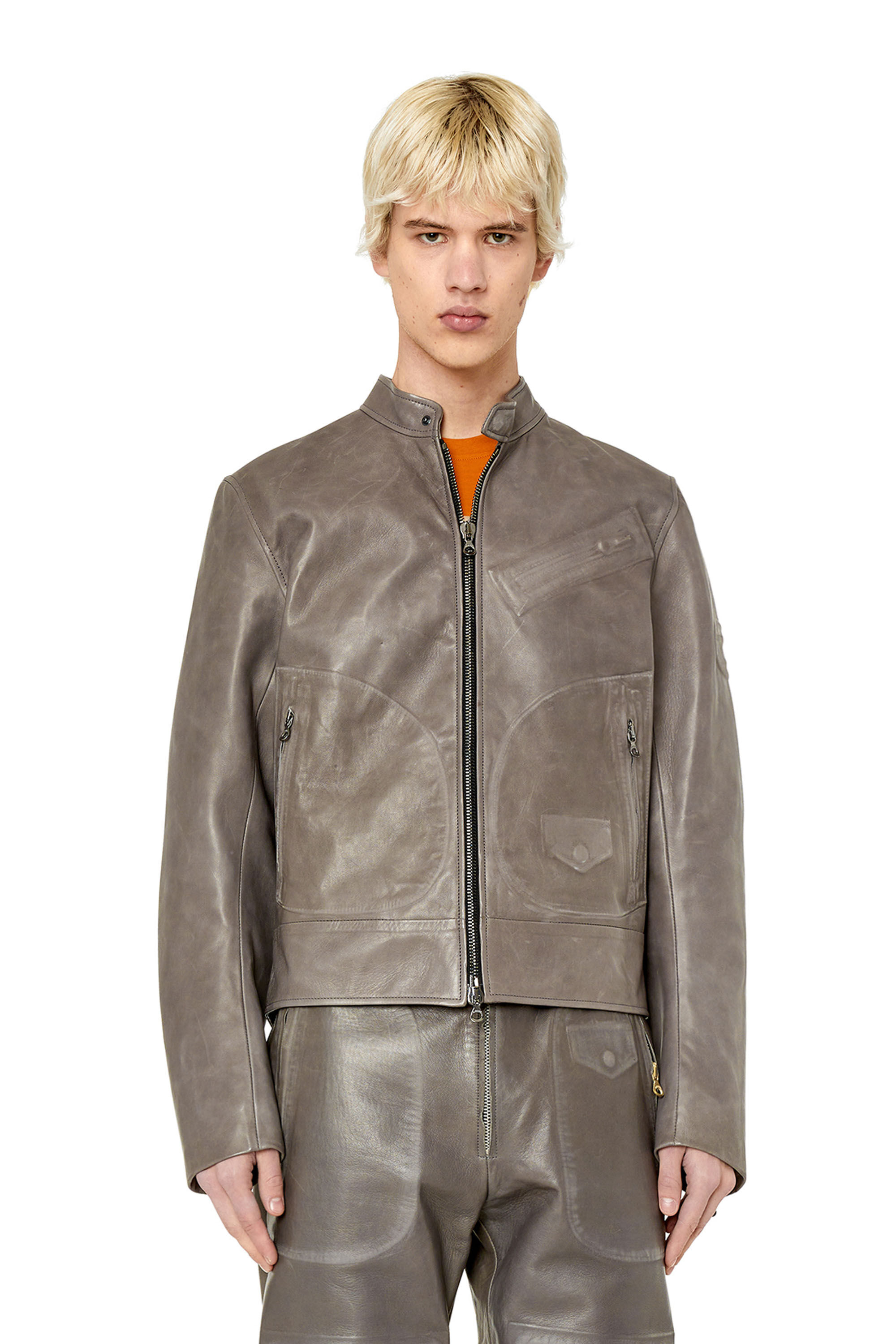 L-JOSH Man: Biker jacket in bonded leather | Diesel