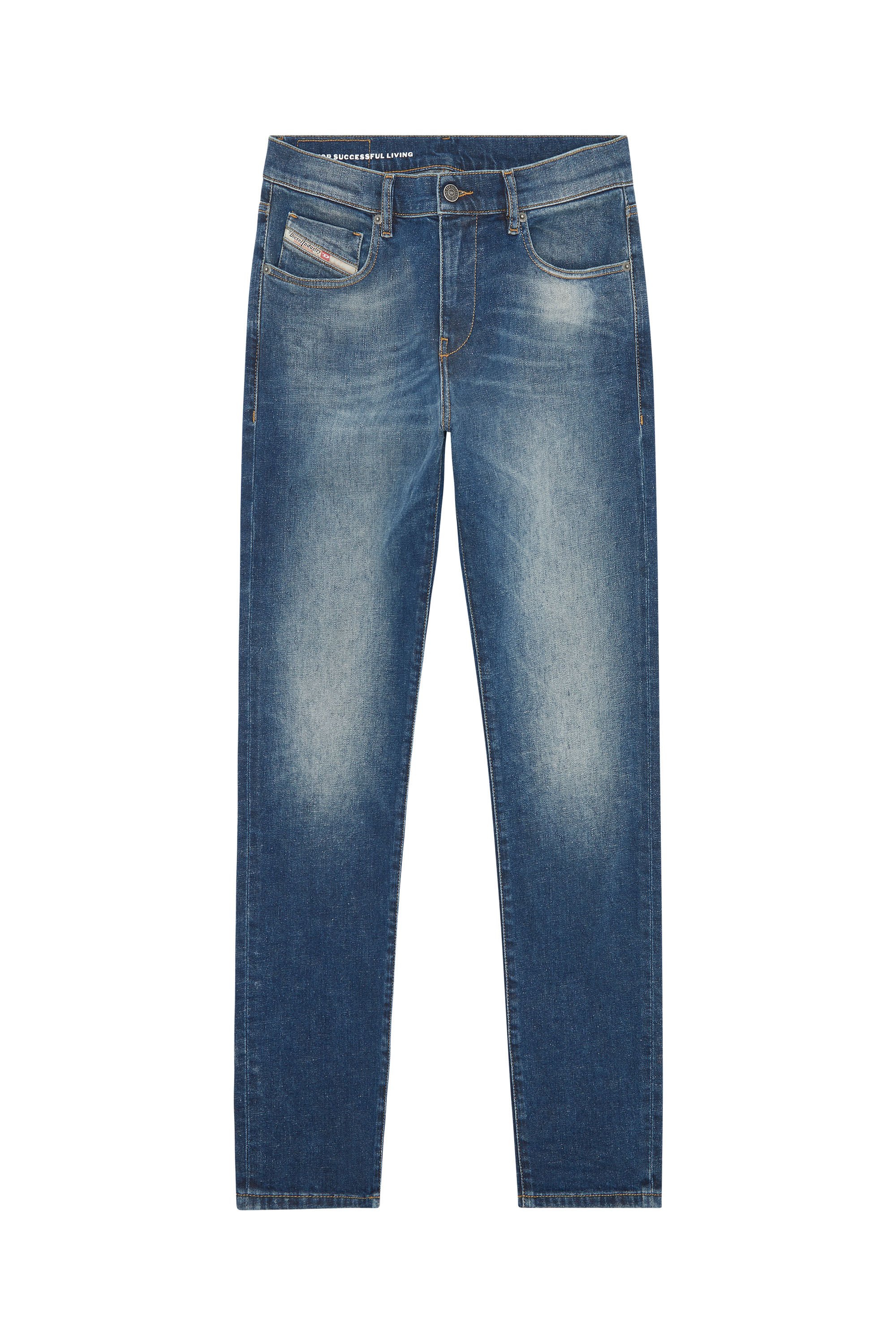 Diesel - Slim Jeans 2019 D-Strukt 09F39, Bleu Foncé - Image 2