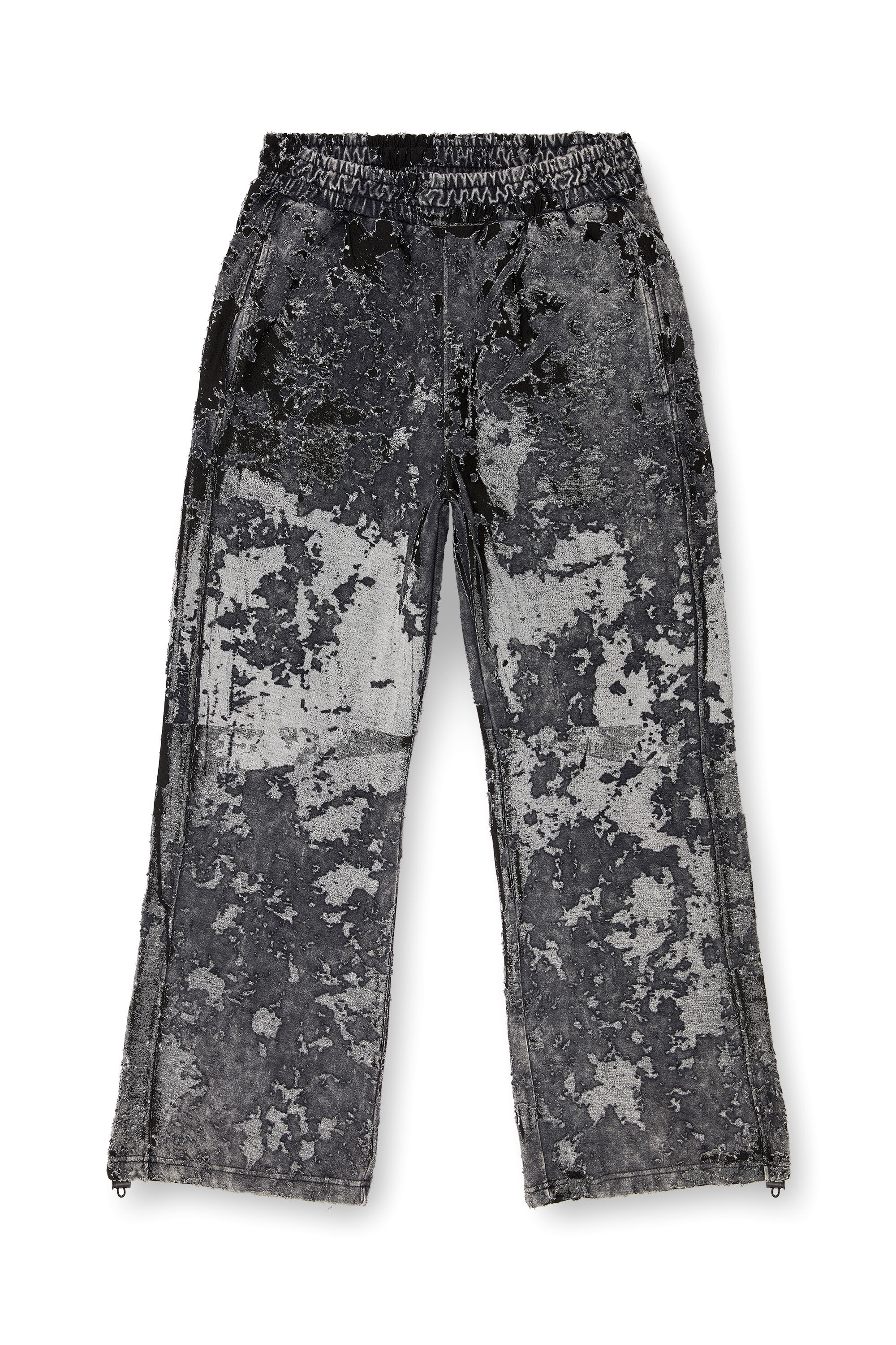 Diesel - P-MARTIS-SHOW, Male's Burnout track pants with camo effect in Black - 2