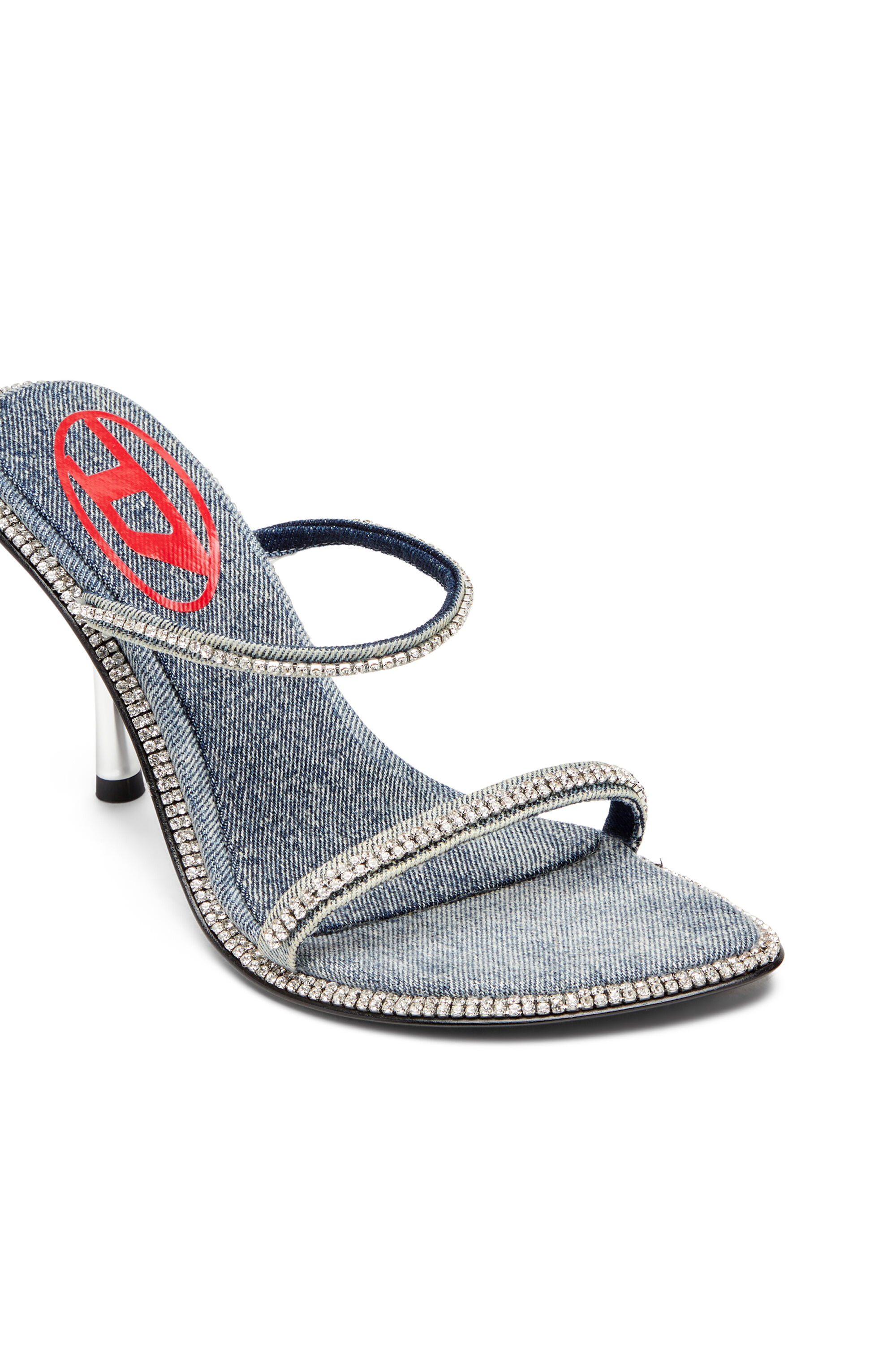 Diesel - D-HAVANNA SDL, Female's D-Havanna-Heeled mules in crystal denim in Light Blue - 4