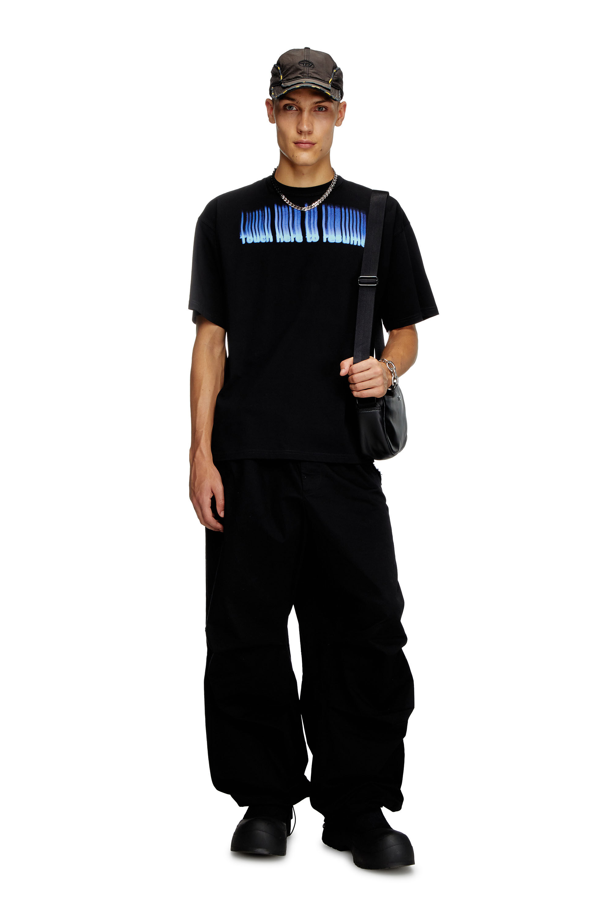 Diesel - T-BOXT-R14, T-shirt avec imprimé lettrage Homme in Noir - 1