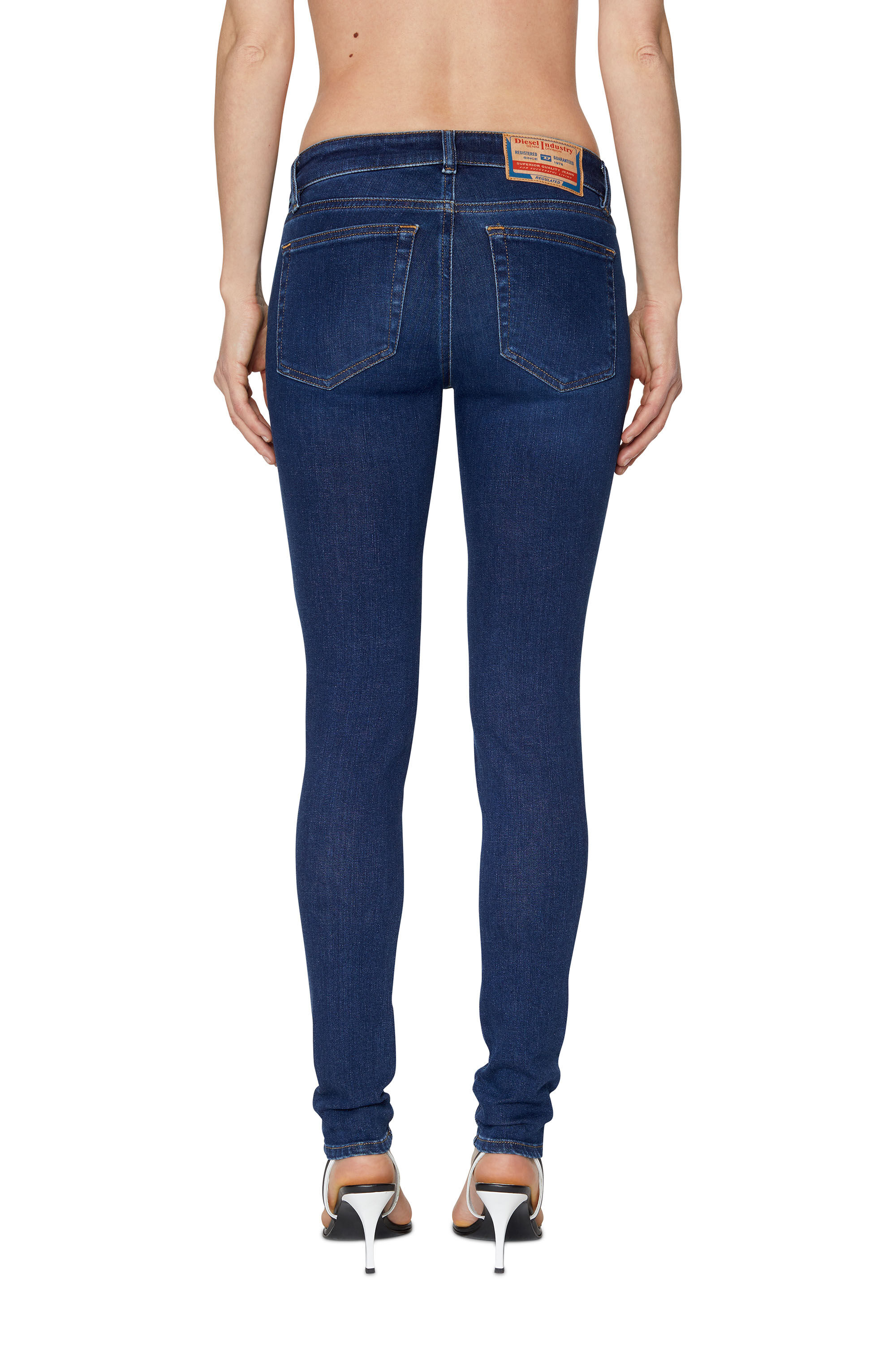 2018 SLANDY LOW Woman Super skinny dark blue Jeans Diesel