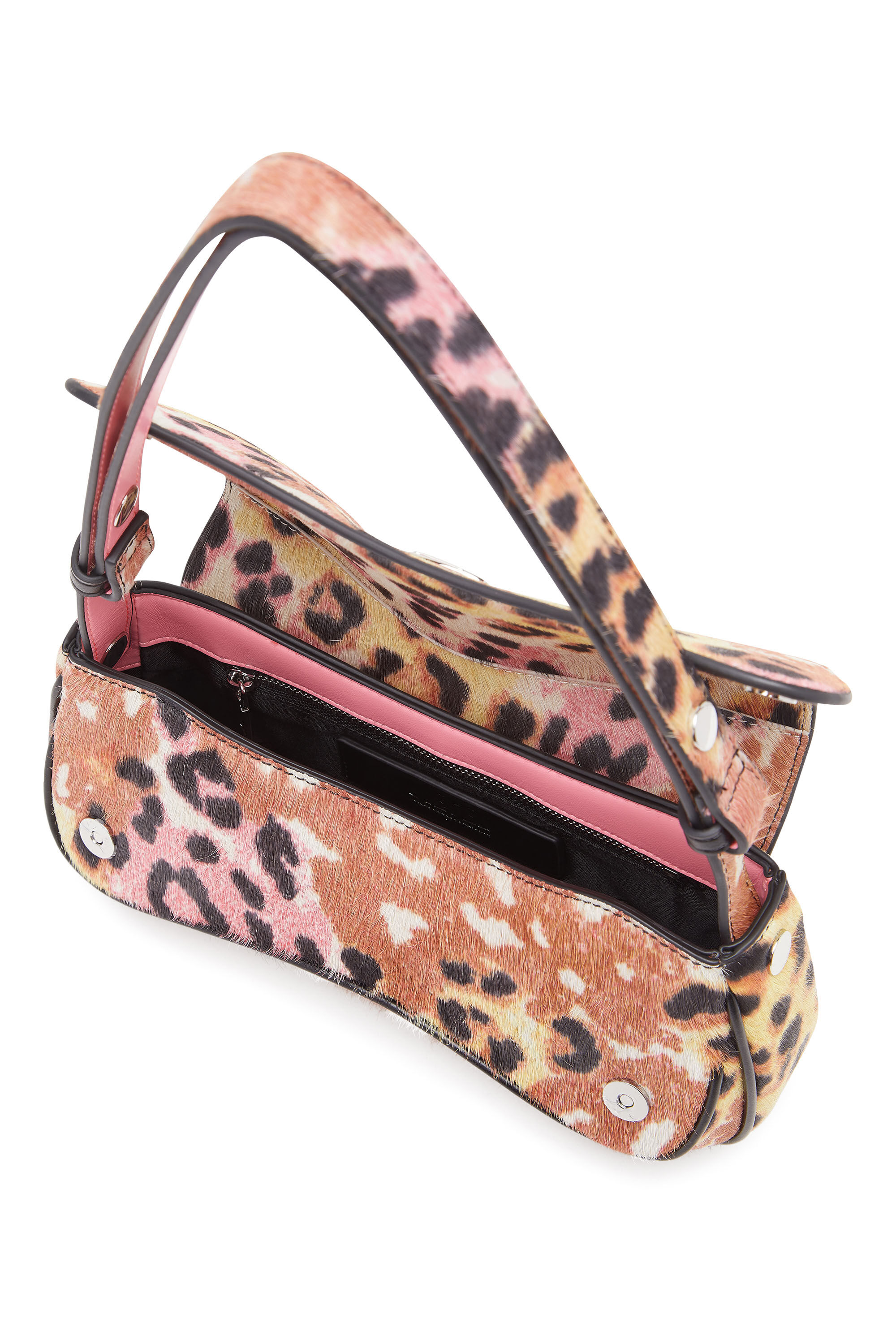Women s Play Clutch in leopard print calf hair Brown Diesel