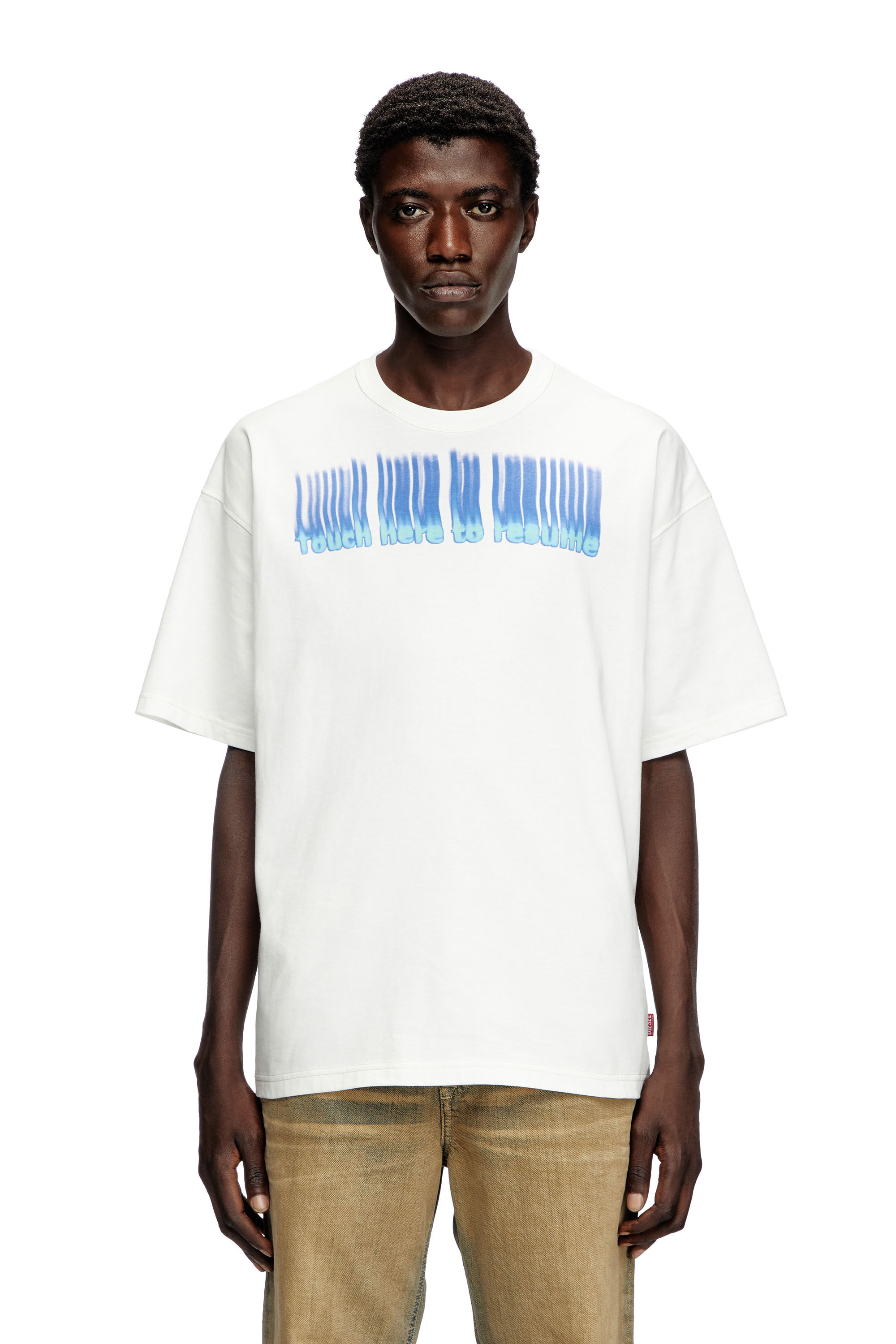 Diesel - T-BOXT-R14, Male's T-shirt with slogan print in White - 3