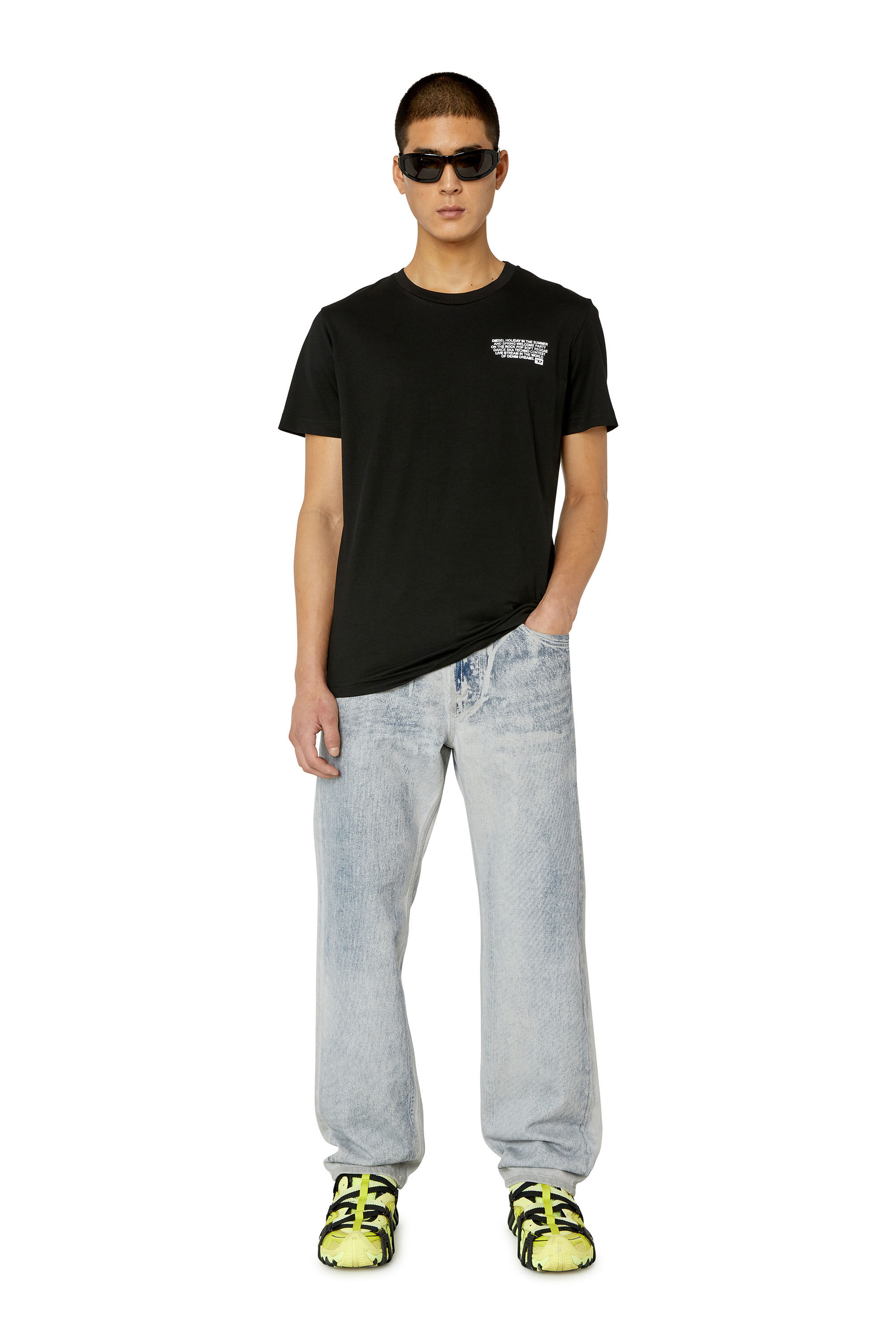 Diesel - T-DIEGOR-K57, Male's T-shirt with Diesel Holiday logo print in Black - 1