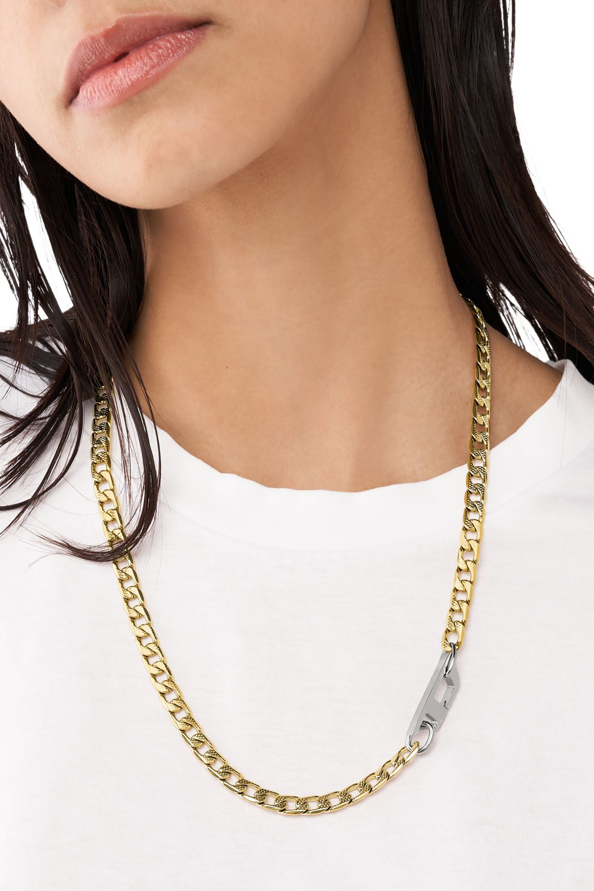 Diesel logo-pendant Necklace | Silver | FARFETCH JO