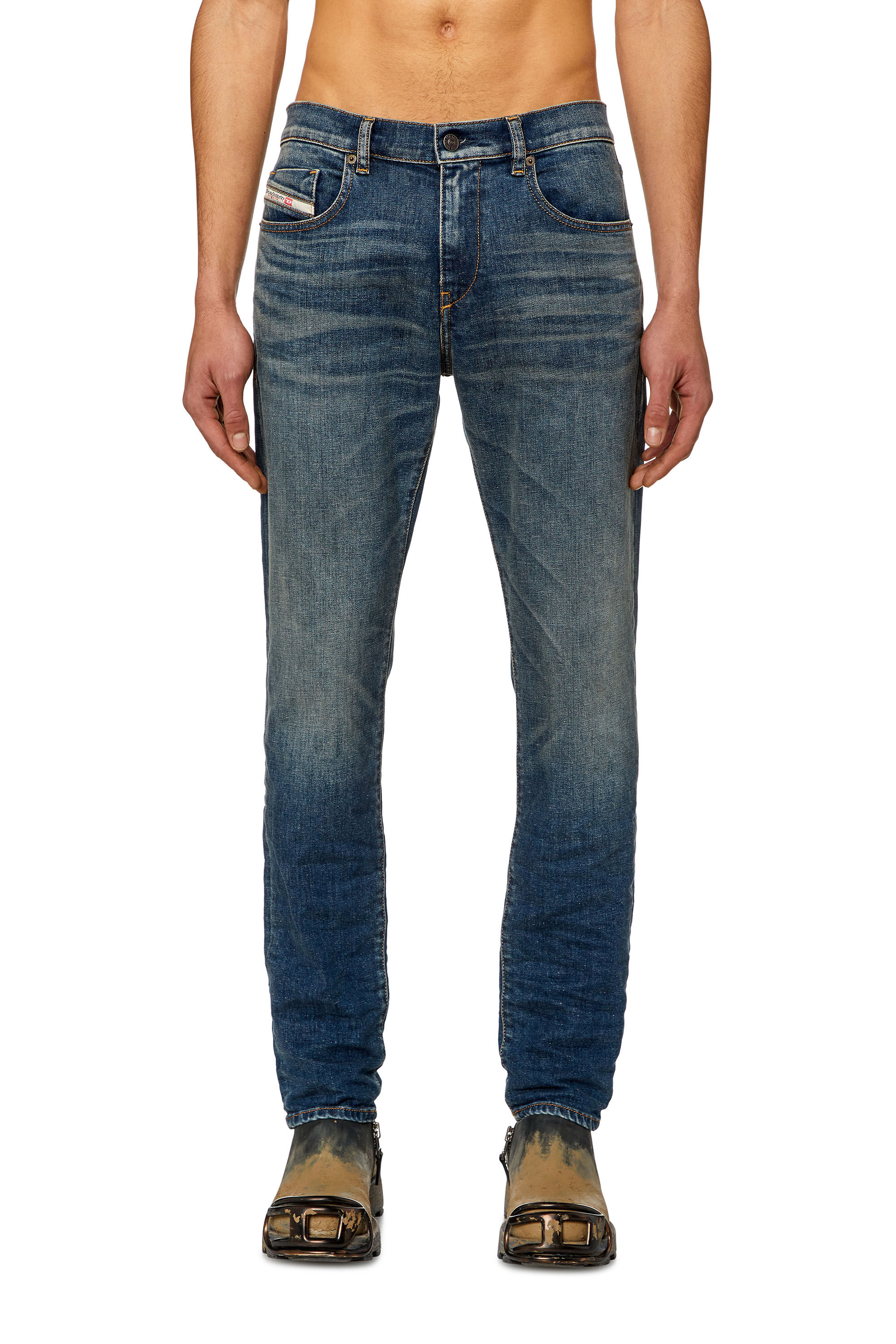 Diesel - Slim Jeans 2019 D-Strukt 09H49, Bleu Foncé - Image 3