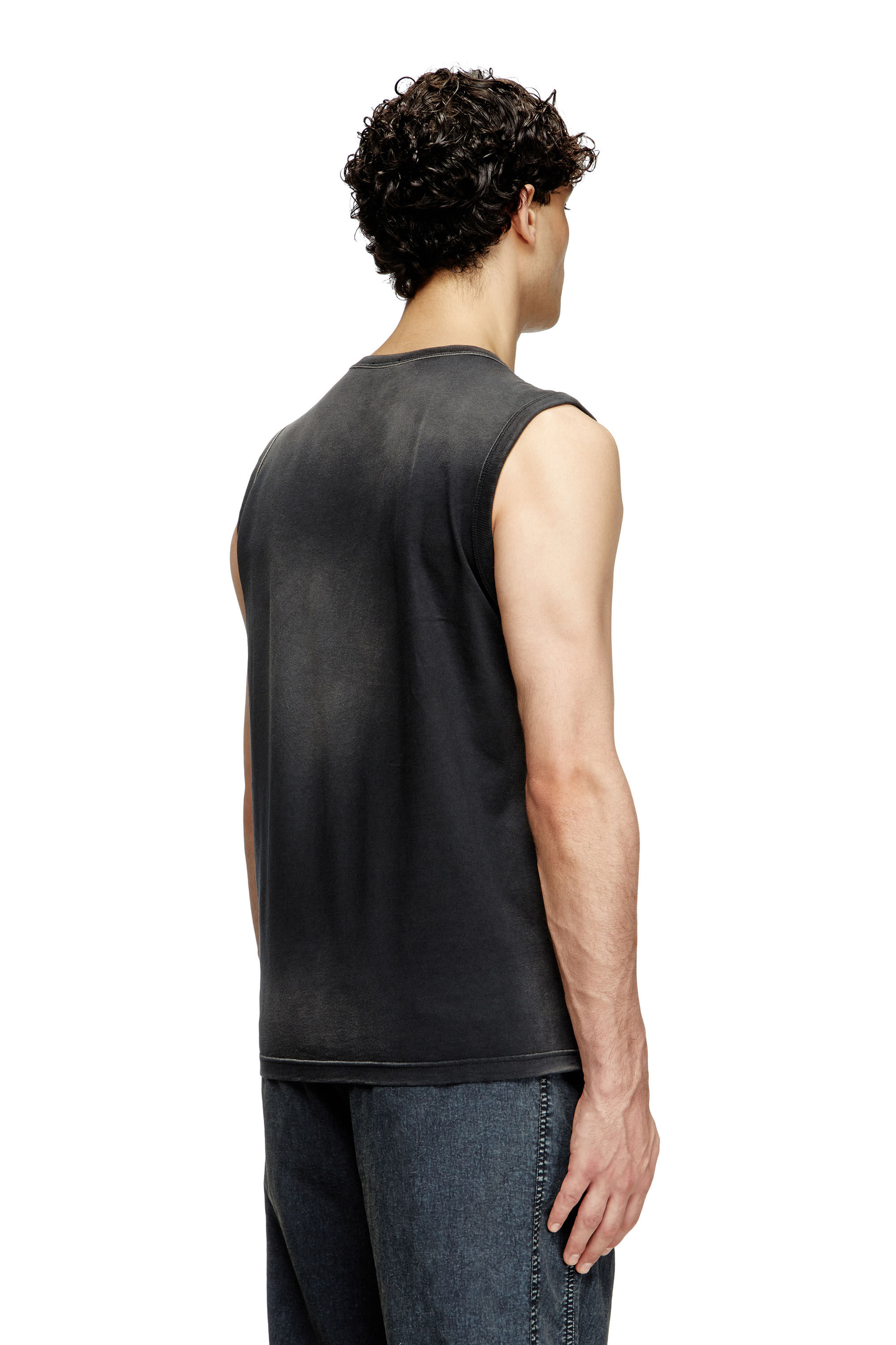 Diesel - T-BRICO-NEW, Débardeur délavé avec cut-out Oval D Homme in Noir - 4
