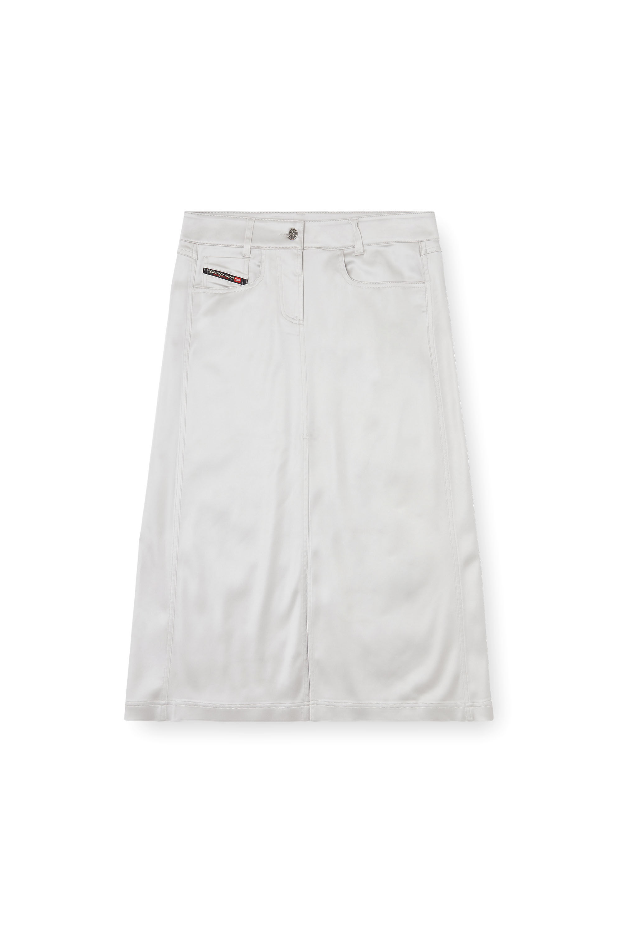 Diesel - O-EBBEY, Robe midi en satin stretch Femme in Blanc - 2