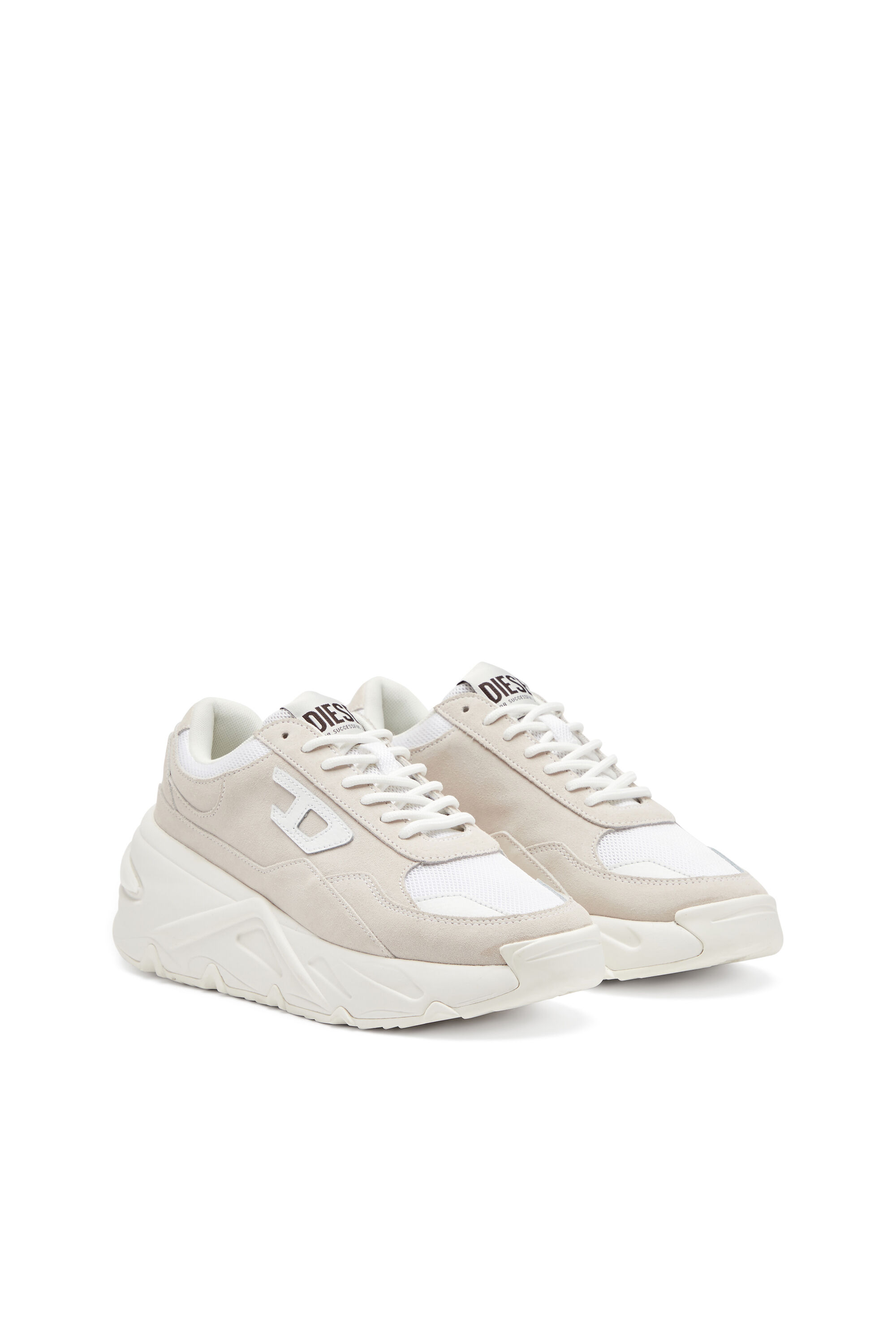 Diesel - S-SAVANNAH W, Female's S-Savannah-Platform sneakers in suede and mesh in White - 2