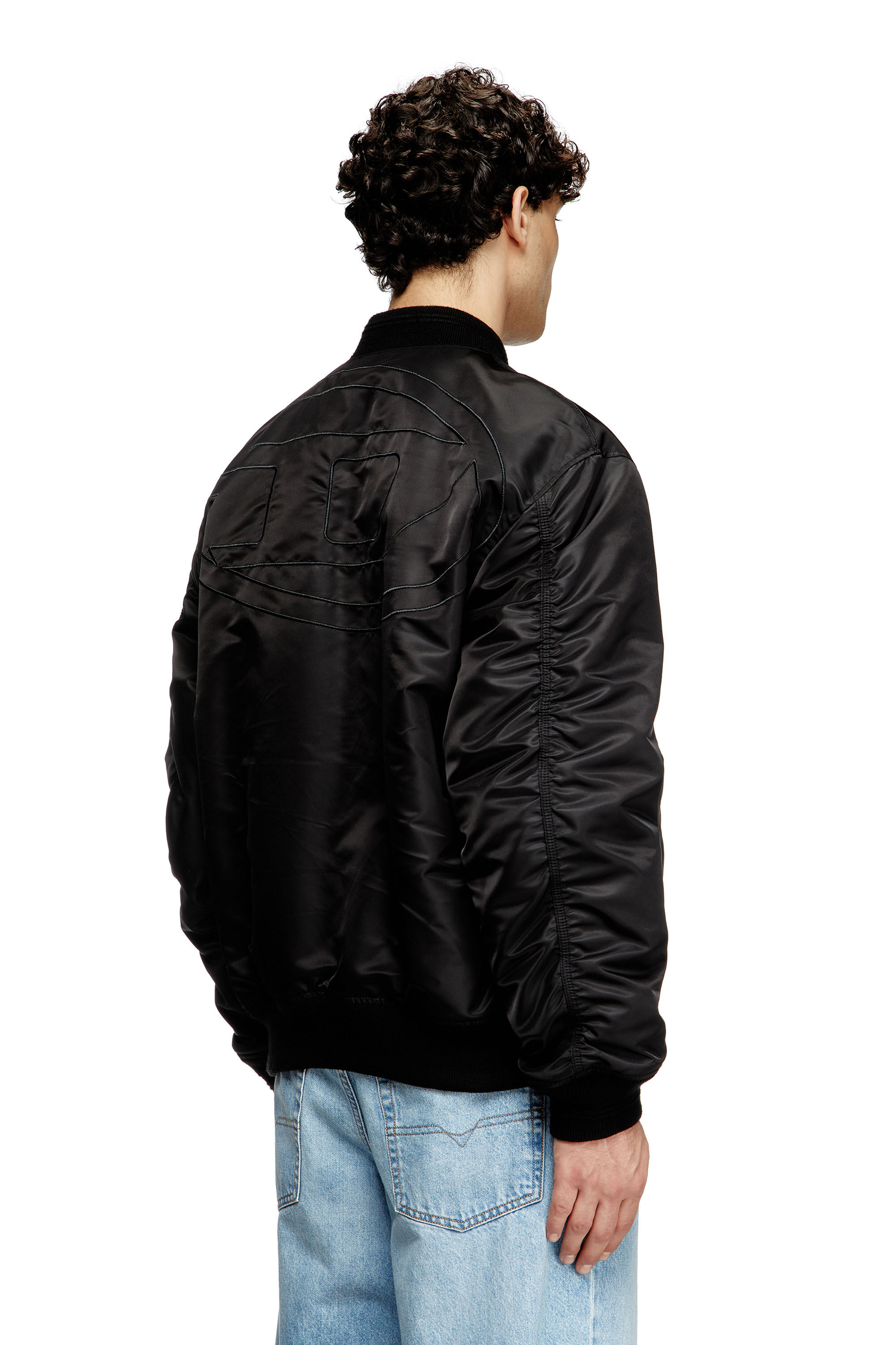 Diesel - J-HELD, Veste bomber en nylon rembourré avec Oval D Homme in Noir - 5