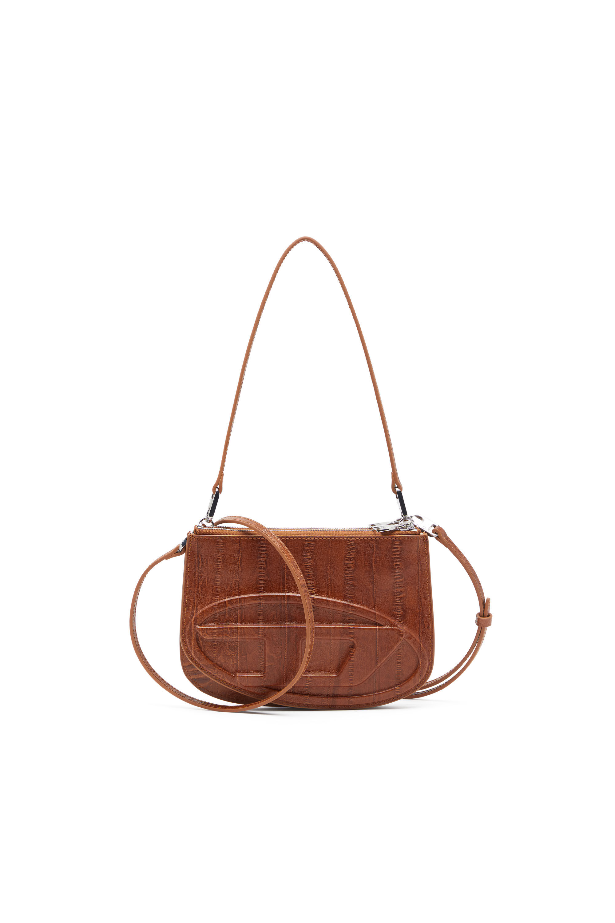 Diesel - 1DR TWIN, Female's 1DR Twin-Double-pouch shoulder bag in printed leather in Brown - 1