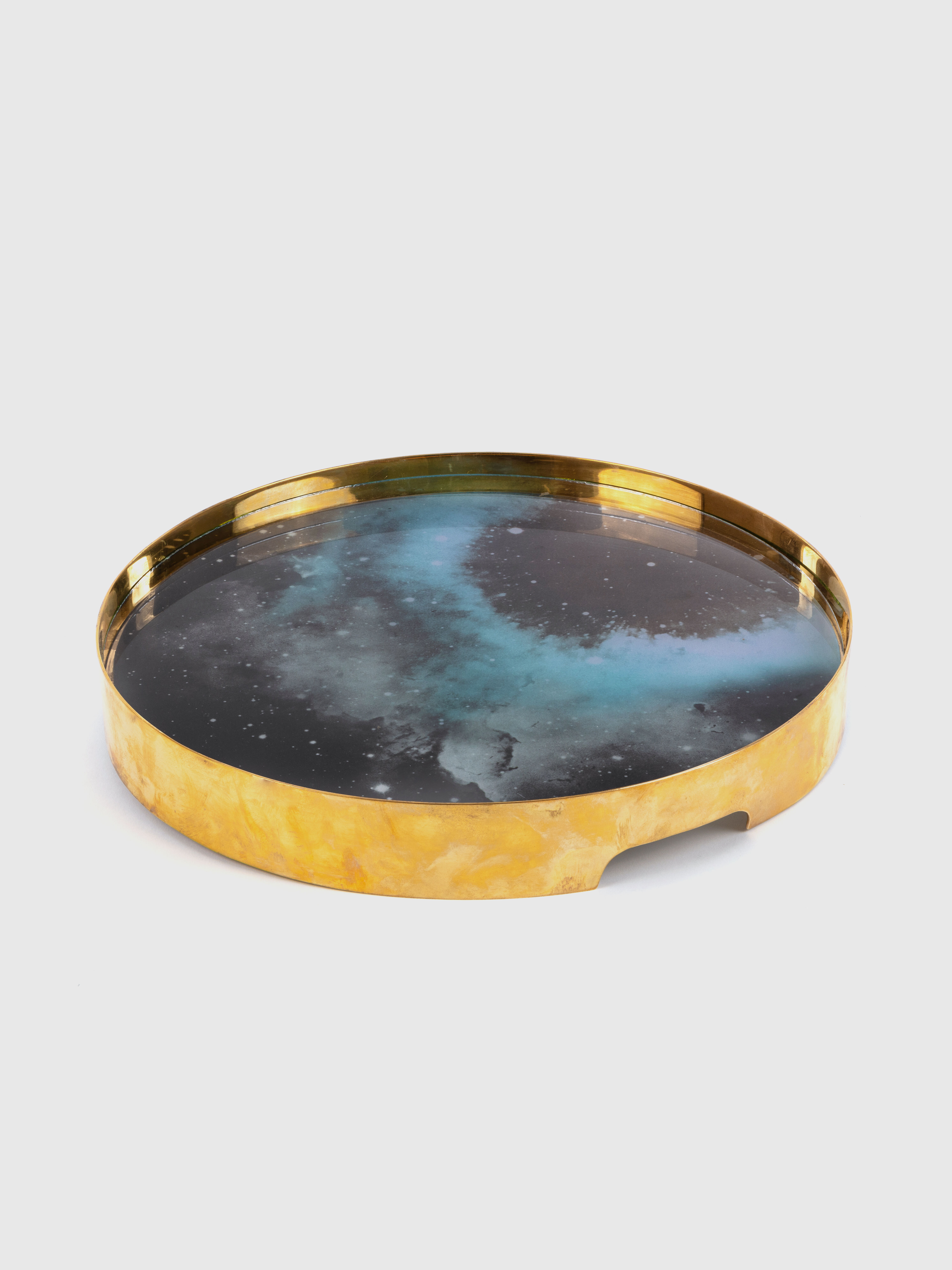 Diesel - 10850, Plateau « Cosmic Collection: Nebulosa » en laiton et verre Mixte in Doré - 1