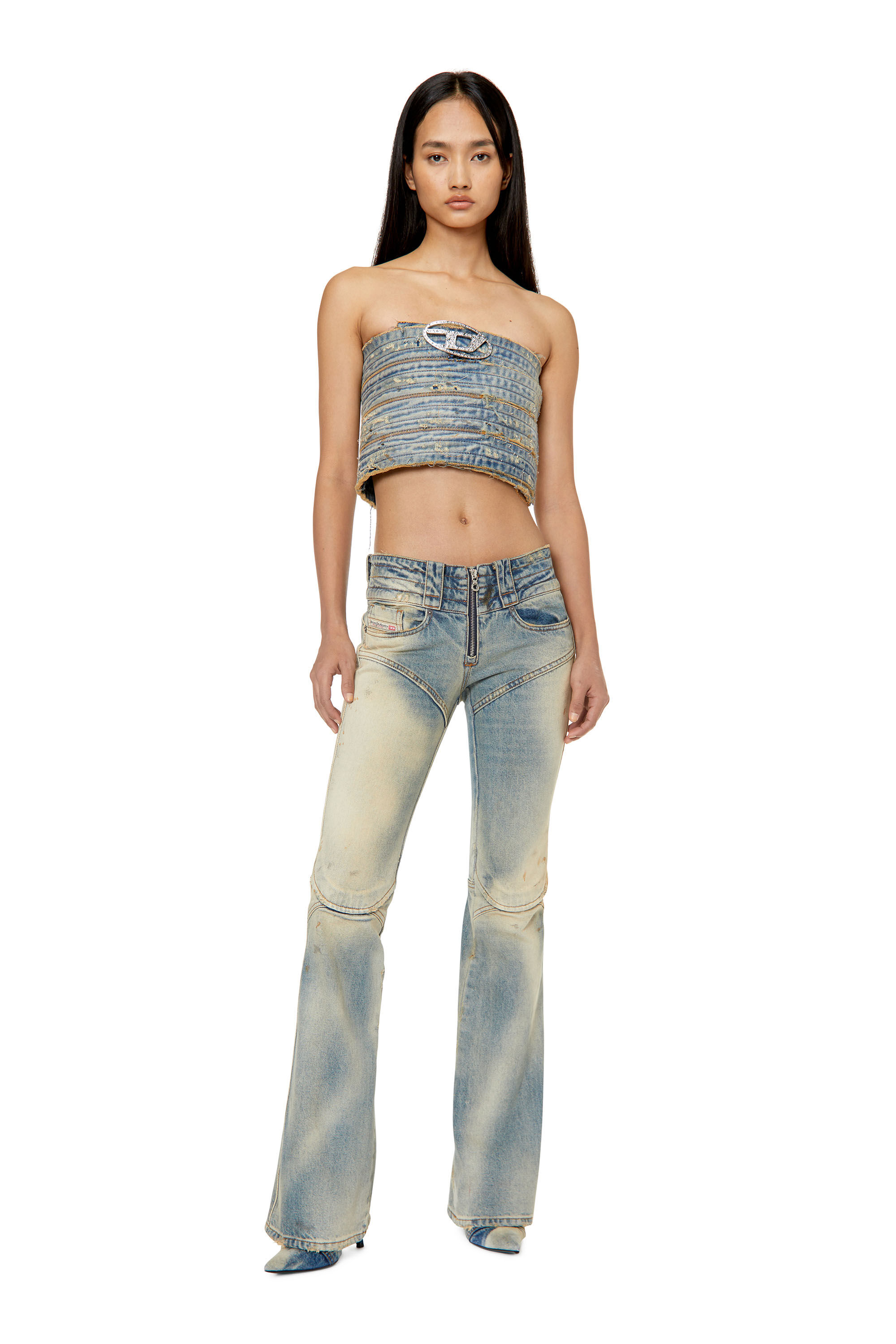 Belthy 0ENAF Woman Bootcut and Flare Medium blue Jeans Diesel
