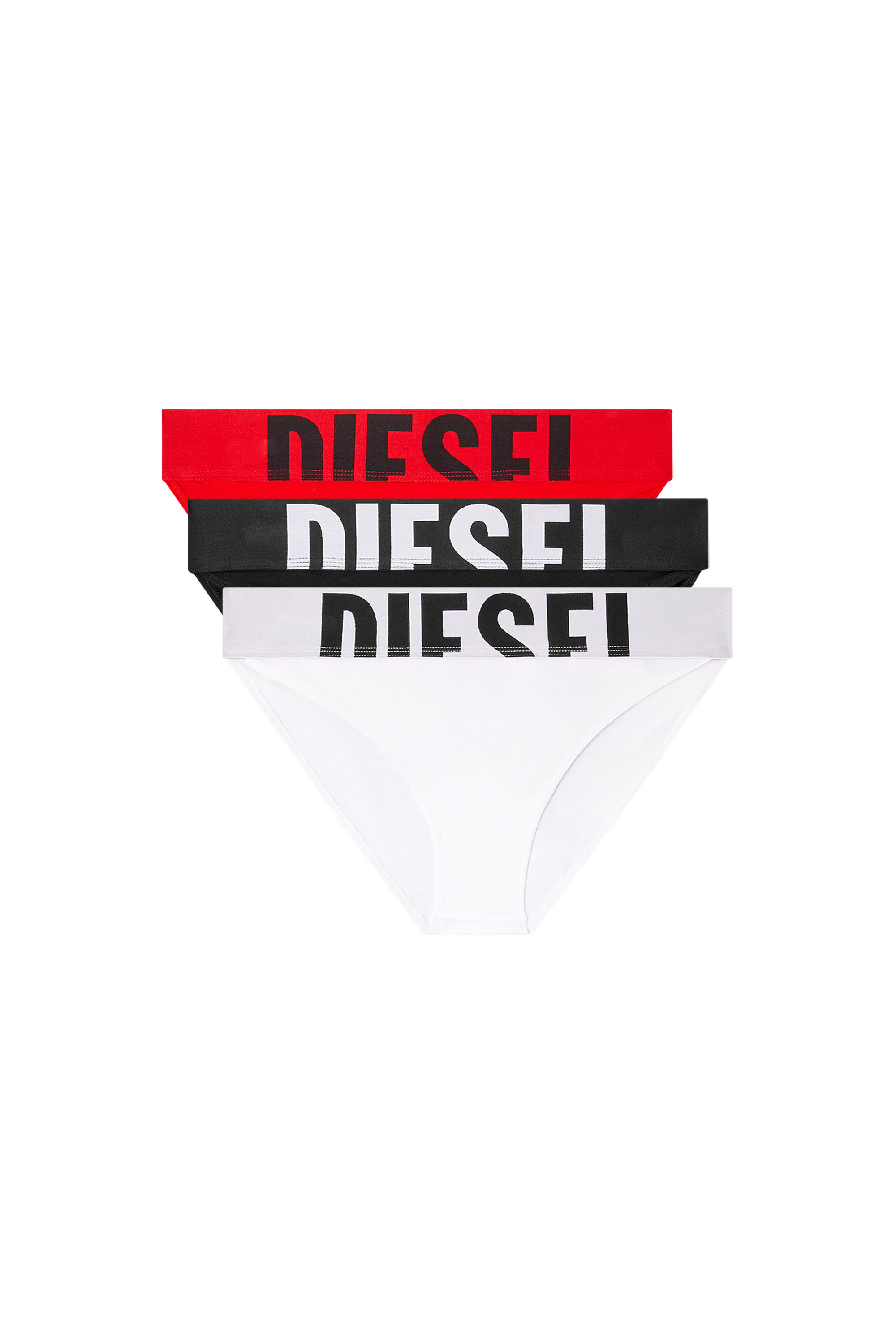 Diesel - LOLA-D-POP-3PACK, Female's Three-pack briefs with cut-off logo in White/Red - 4