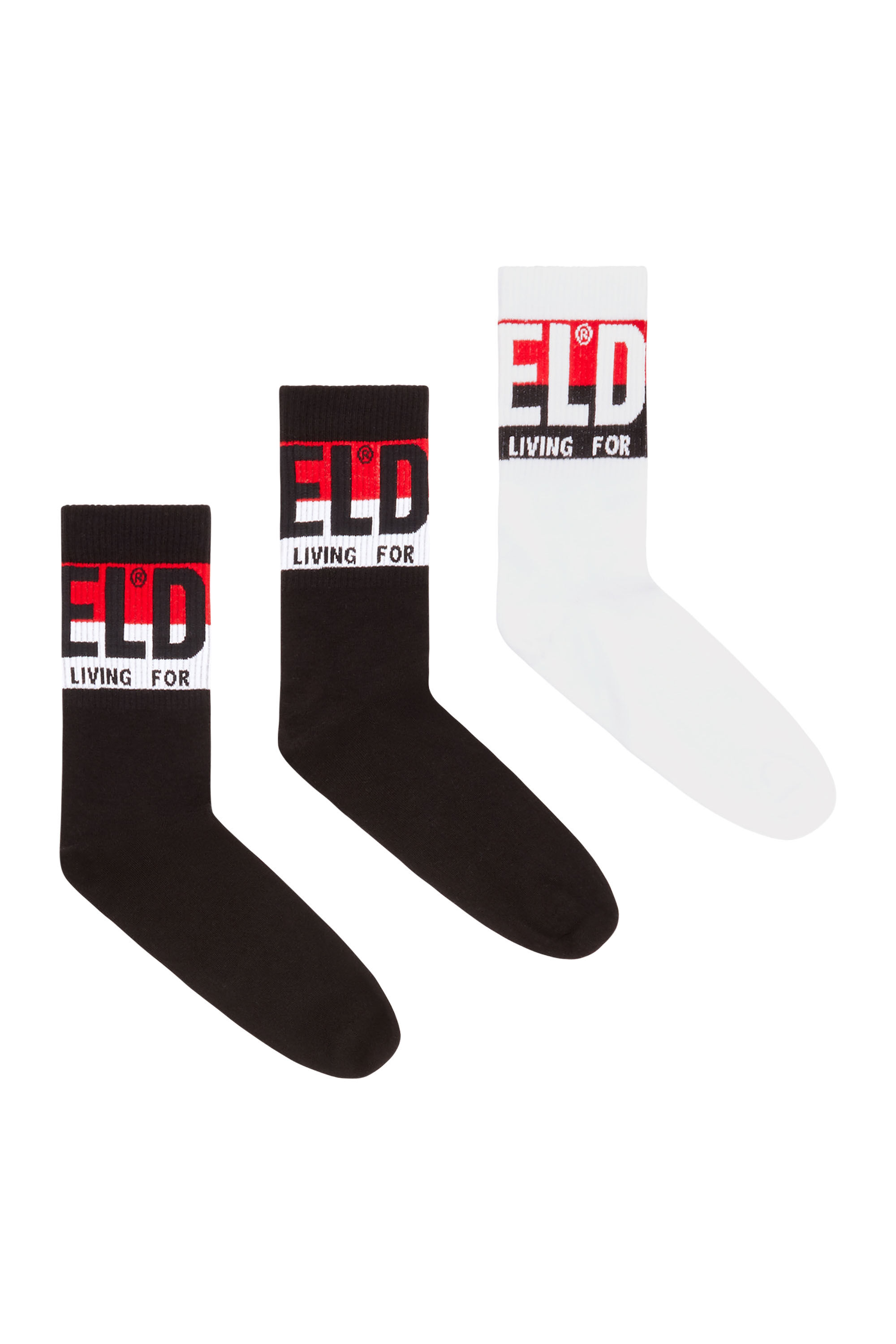 Diesel - SKM-RAY-THREEPACK, Male's 3-pack of socks with logo cuffs in null - 1