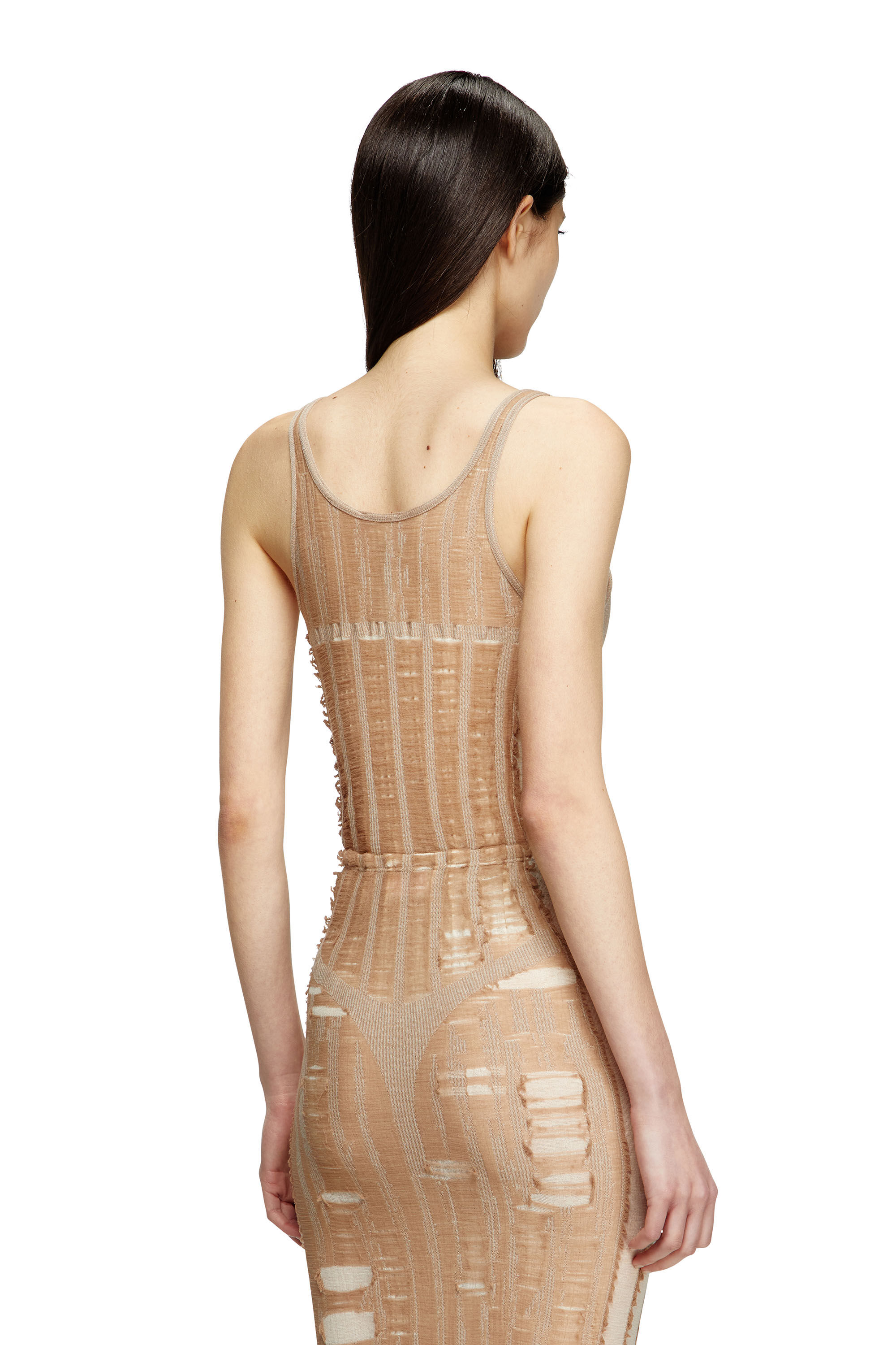 Diesel - M-CALIPSO-BODY, Female's Seamless bodysuit with lingerie illusion in Beige - 4