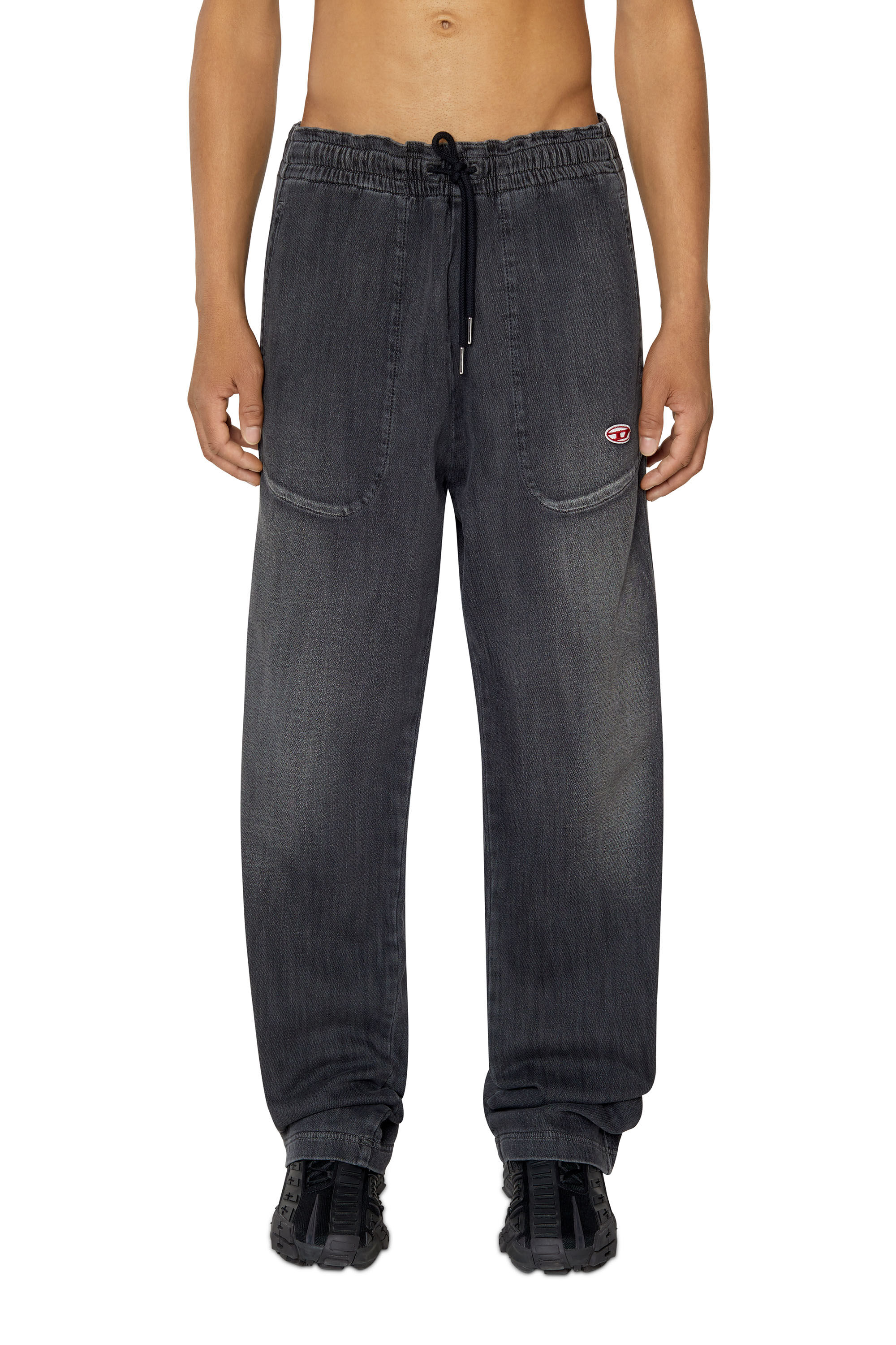 D-MARTIANS TRACK DENIM Man: Straight Black/grey Baggy Jeans | Diesel