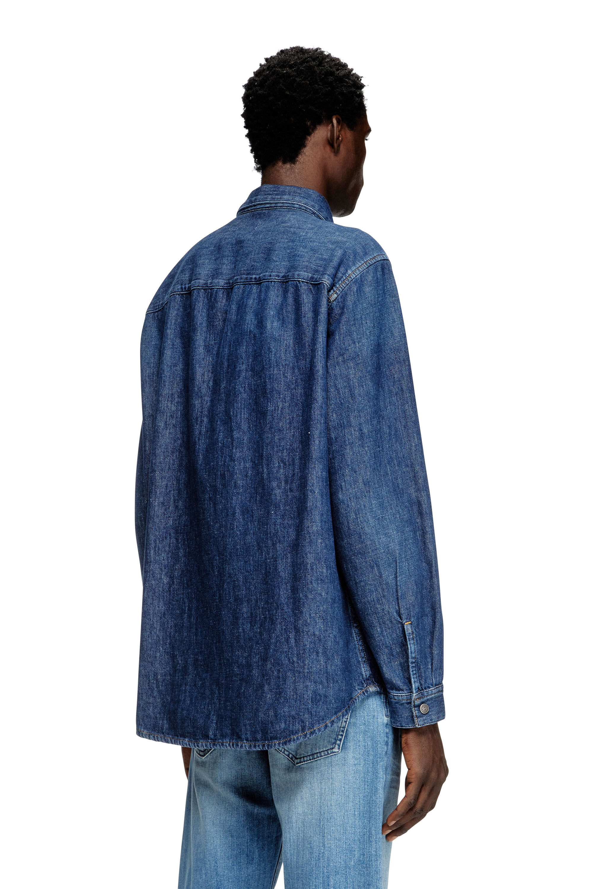 Diesel - D-SIMPLY, Male's Shirt in denim in Dark Blue - 4