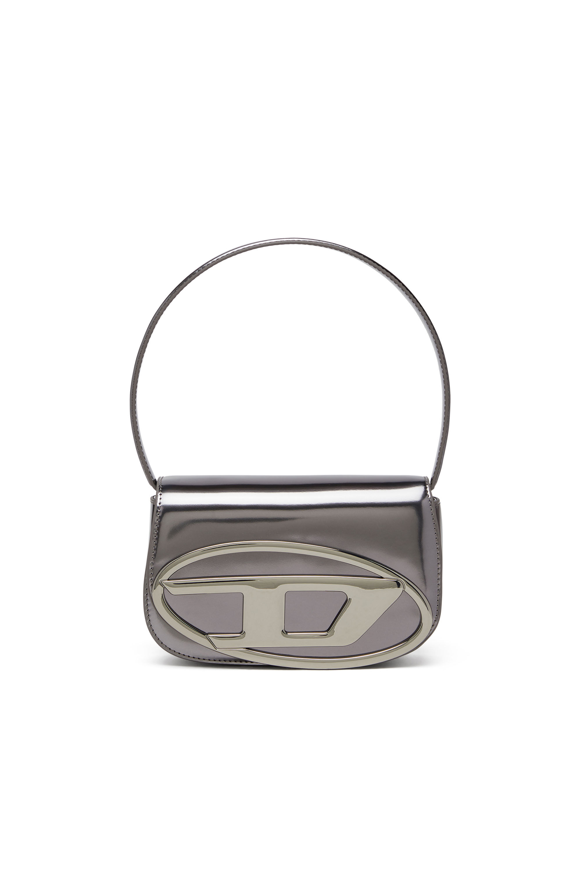 Diesel - 1DR, 1DR-Sac iconique à bandoulière en cuir effet miroir Femme in Gris - 1