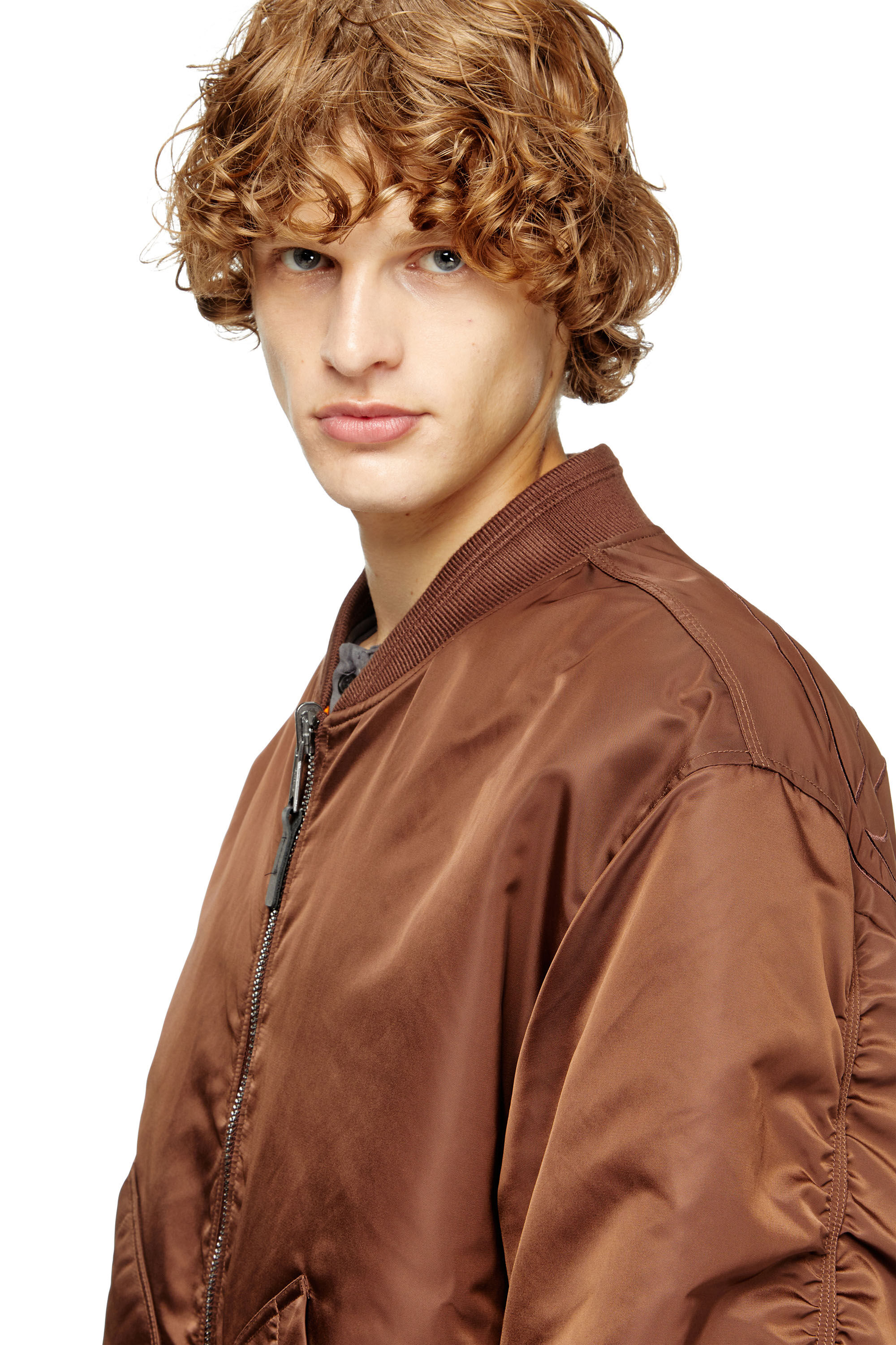 Diesel - J-HELD, Veste bomber en nylon rembourré avec Oval D Homme in ToBeDefined - 4