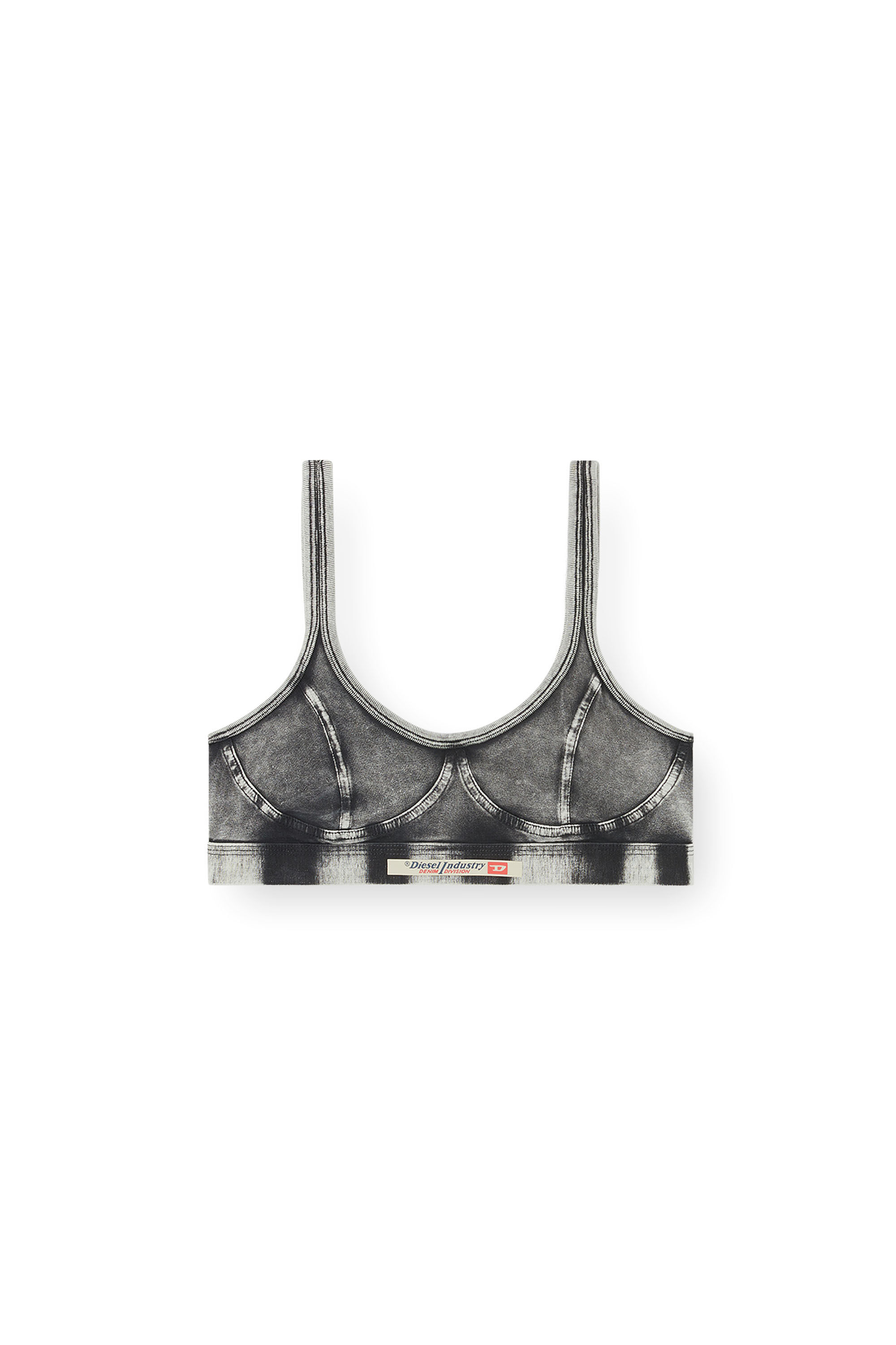 Diesel - KASSIE-DNM, Female's Bralette in denim-effect jersey in Black - 4