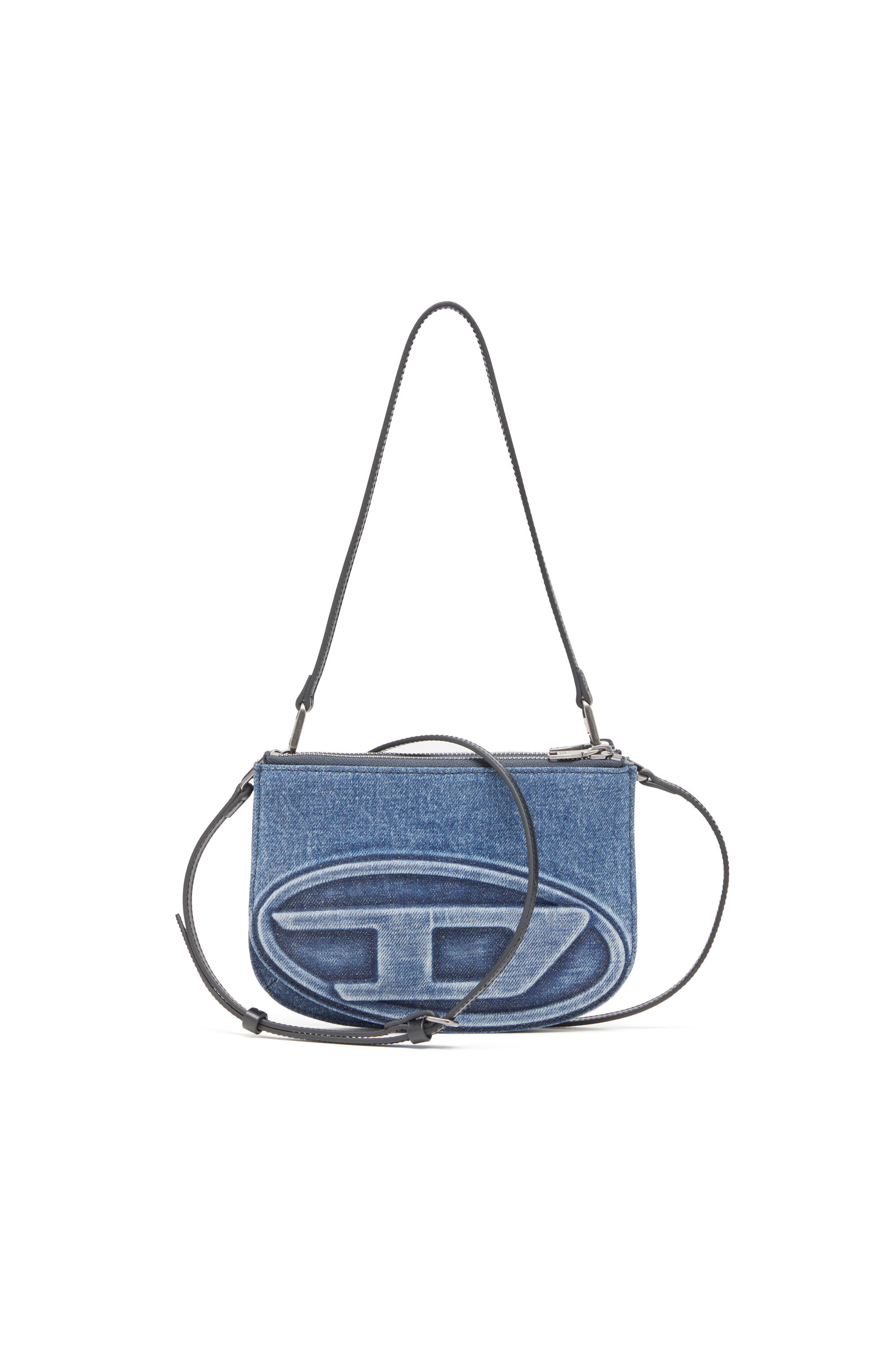 Diesel - 1DR TWIN, Female's 1DR Twin-Double-pouch shoulder bag in solarised denim in Blue - 1