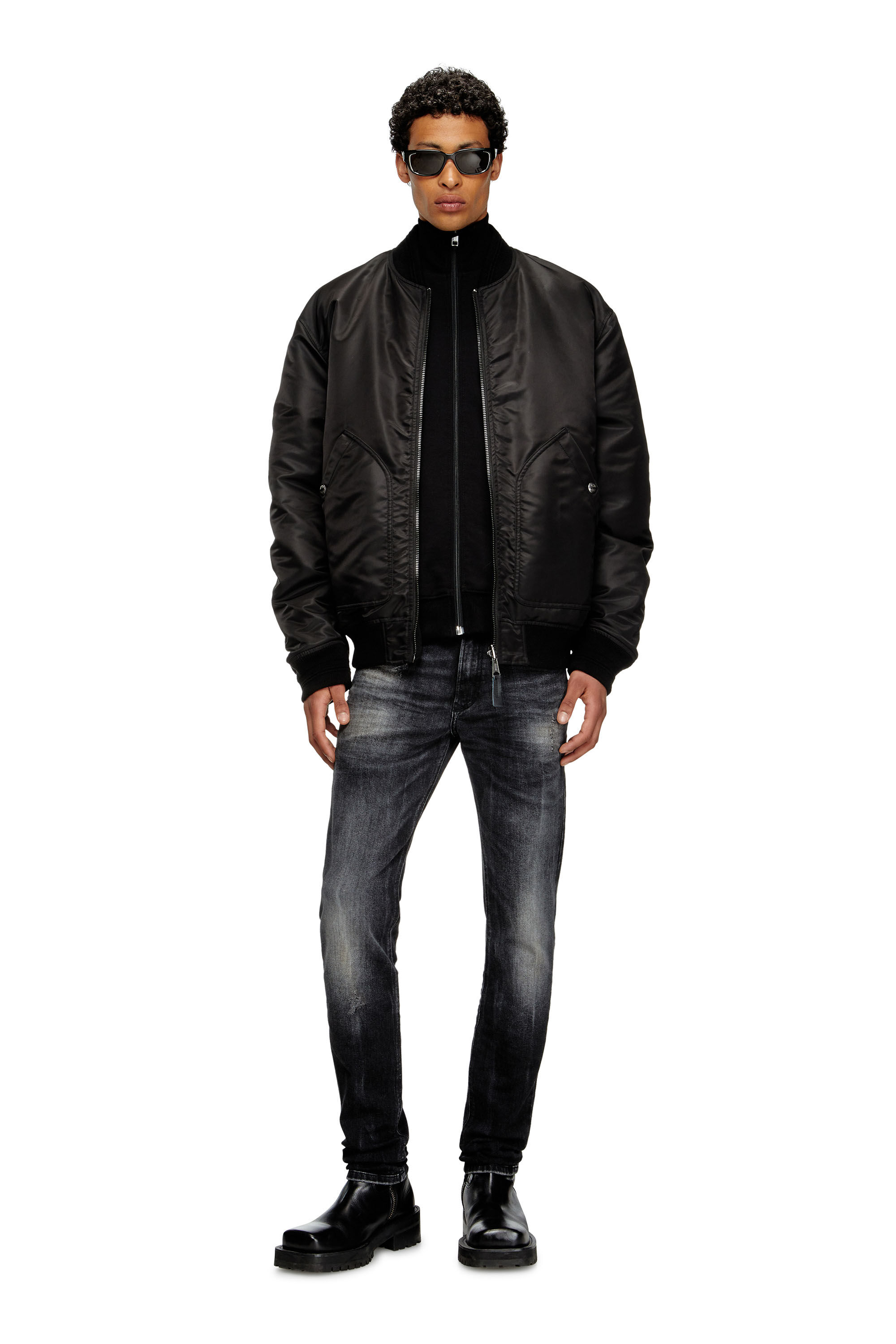 Diesel - S-LOCK-DOVAL-PJ, Veste de survêtement avec empiècement Oval D Homme in Noir - 1